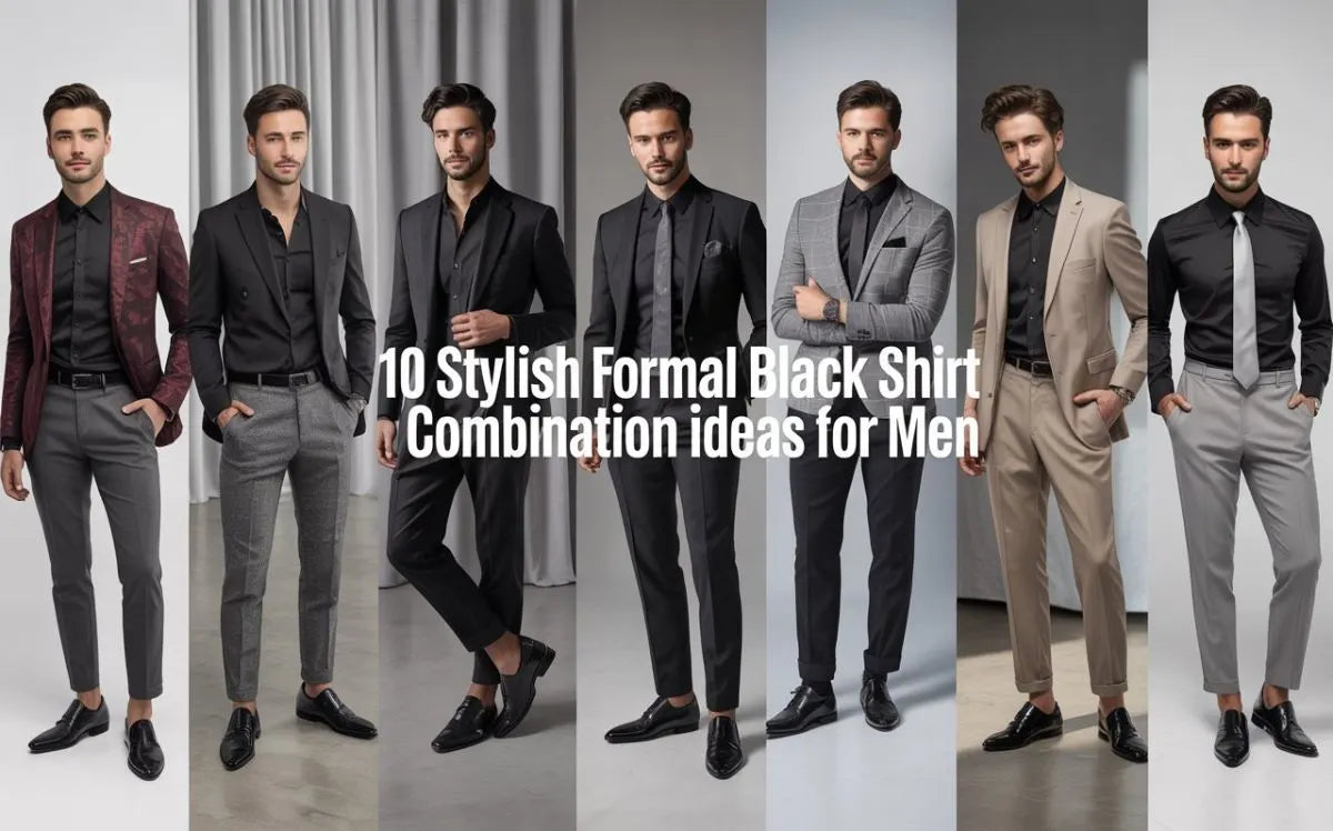 10 Stylish Formal Black Shirt Combination Ideas for Men black formal shirt combination for men