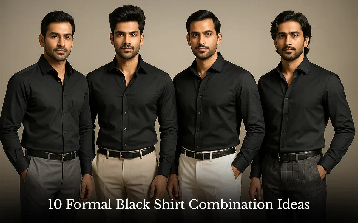 10 Stylish Formal Black Shirt Combination Ideas for Men black formal shirt combination for men