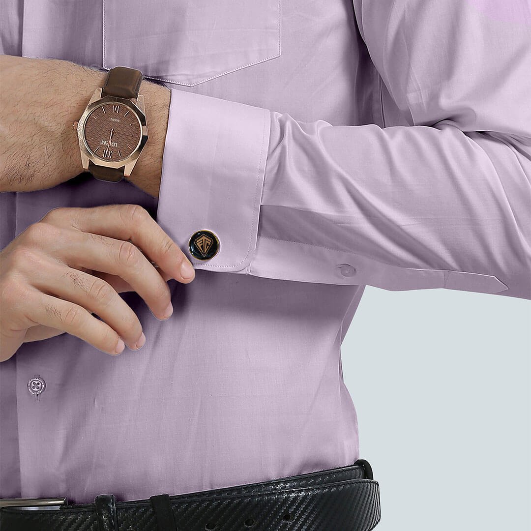 French Cuff Giza Cotton Shirt in Dusty Rose