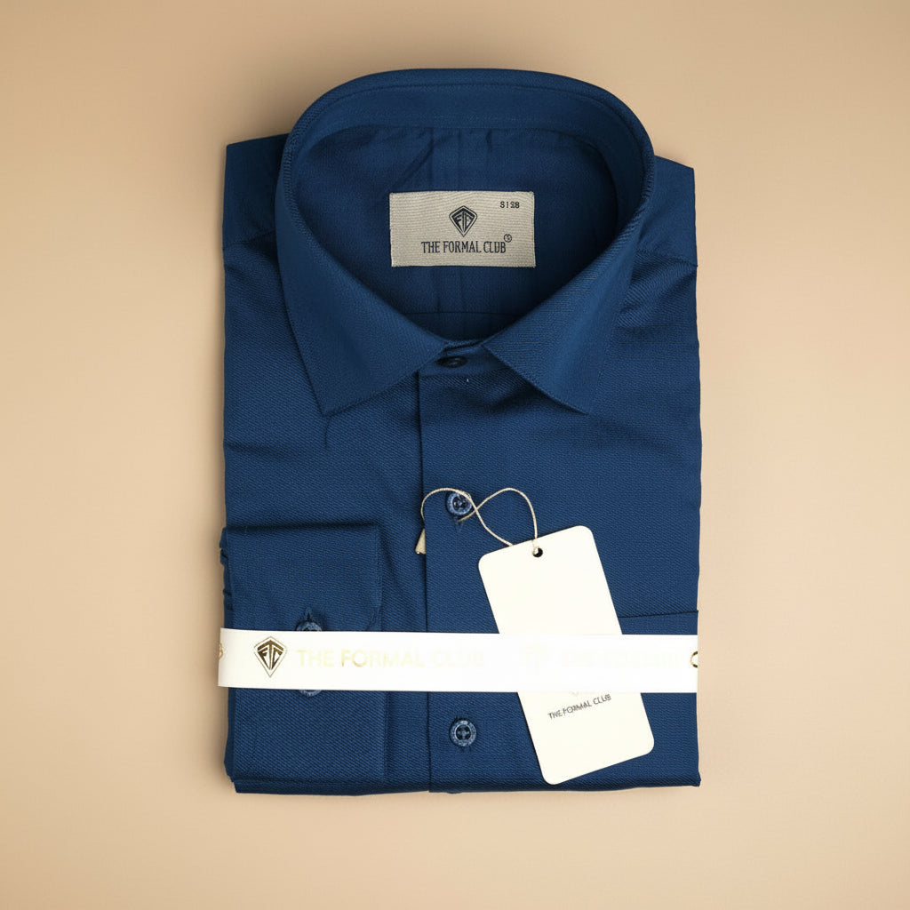 French Cuff Giza Cotton Shirt in Slate Blue French Cuff Giza Cotton Shirt in Slate Blue