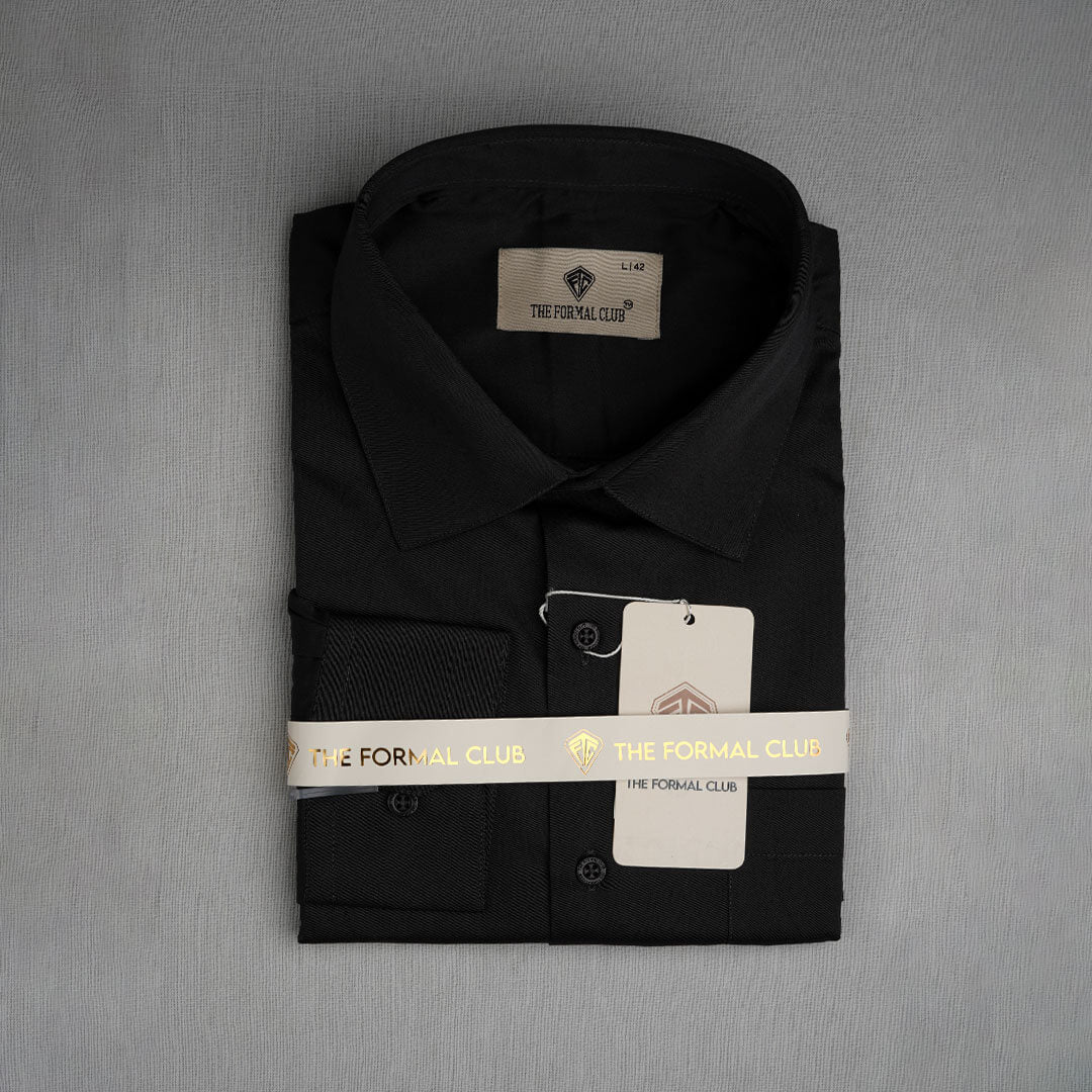 French Cuff Giza Cotton Shirt in Raven French Cuff Giza Cotton Shirt in Raven