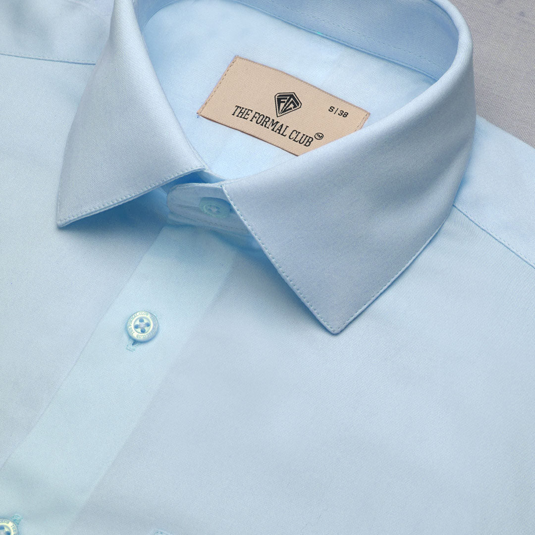 Cambridge Giza Cotton Shirt In Ice Blue Cambridge Giza Cotton Shirt In Ice Blue