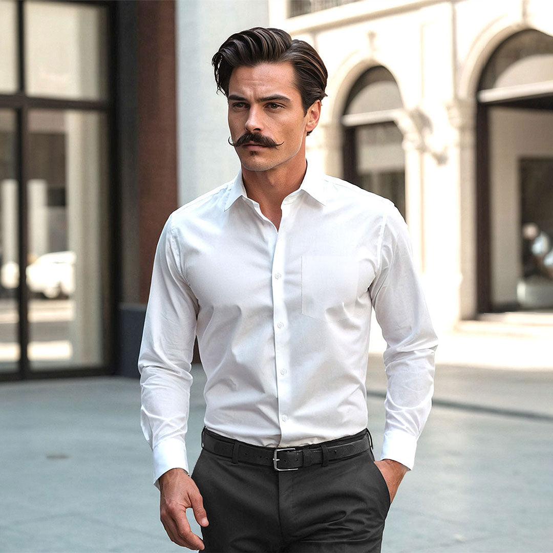 French Cuff Giza Cotton Shirt In Snow French cuff Giza cotton shirt by TFC