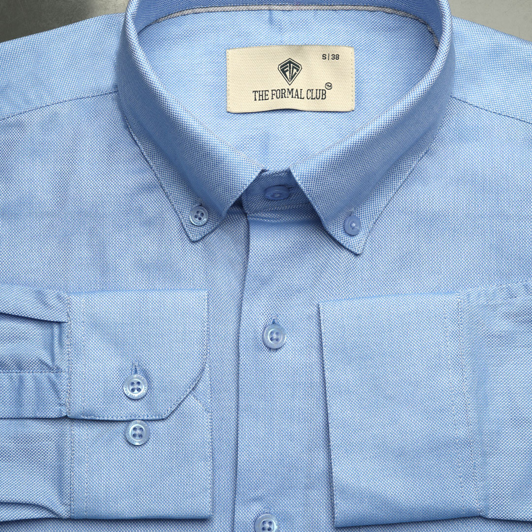 Royal Oxford Dobby Shirt in Maya Blue Royal Oxford Dobby Shirt in Maya Blue