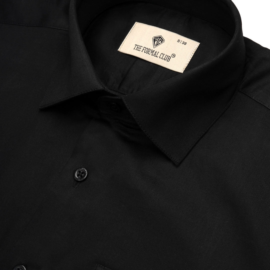 French Cuff Giza Cotton Shirt in Raven French Cuff Giza Cotton Shirt in Raven