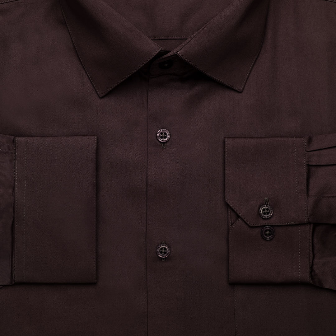 Cambridge Giza Cotton Shirt In Coffee Cambridge Giza Cotton Shirt In Coffee