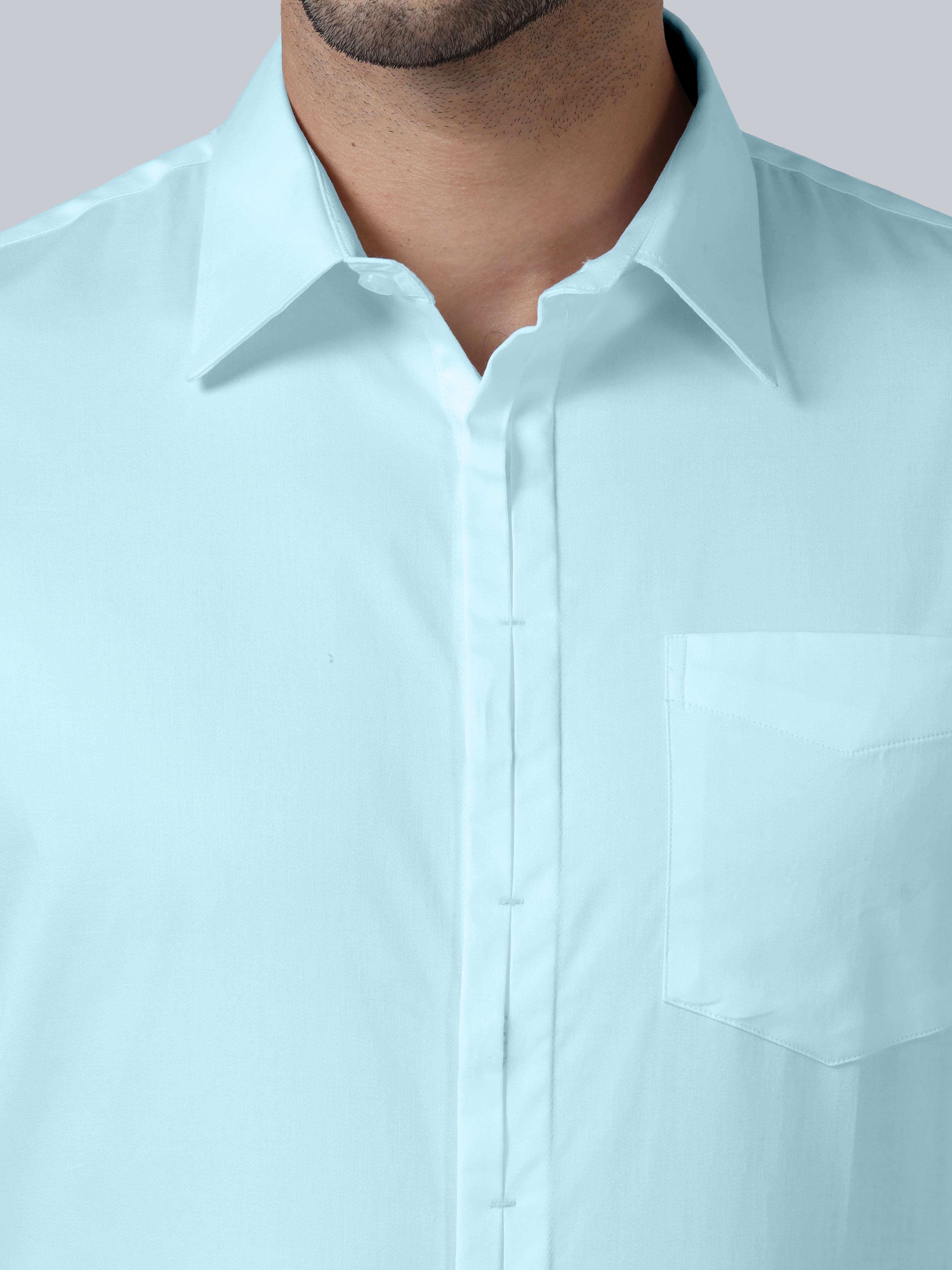 Keneth Sky Blue Shirt with Signature Concealed Placket & French Cuff Keneth Sky Blue Shirt with Signature Concealed Placket & French Cuff