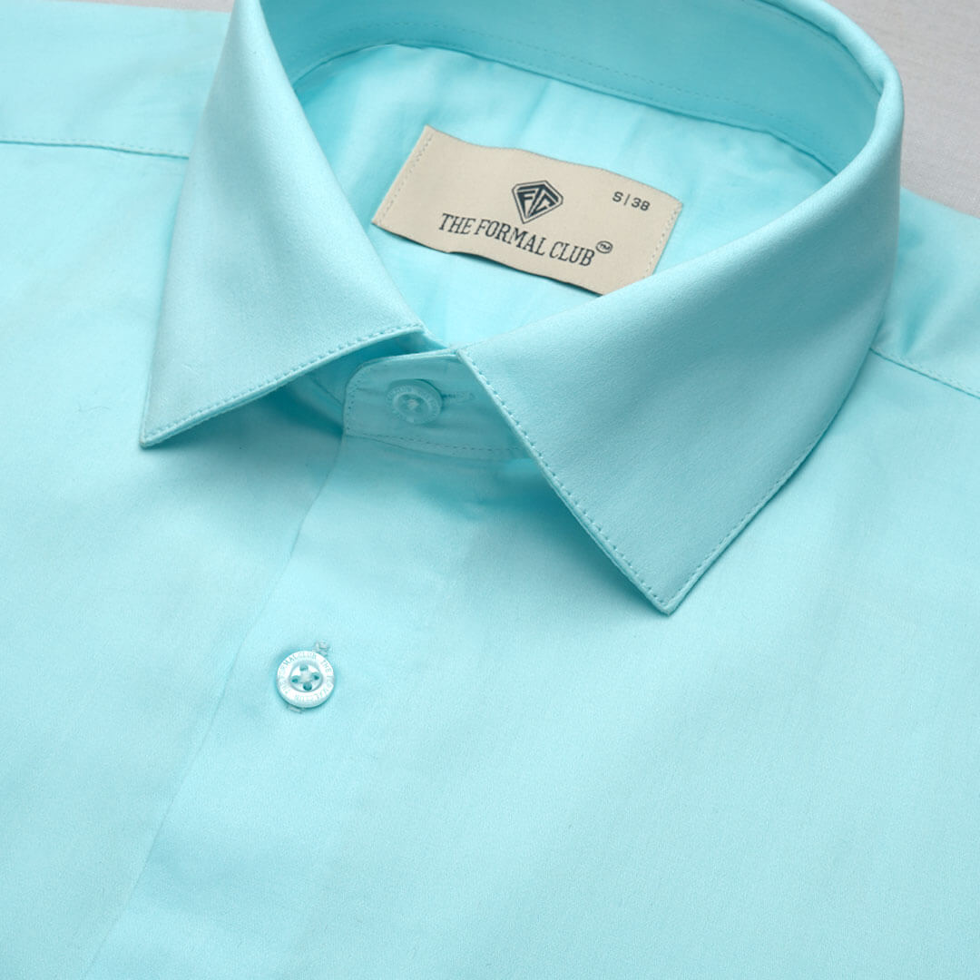 Cambridge Giza Cotton Shirt In Fresh Aqua Cambridge Giza Cotton Shirt In Fresh Aqua