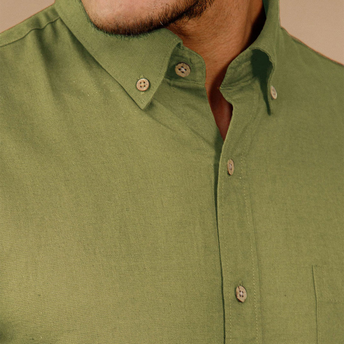 Breeze Linen Full Sleeves Shirt In Hunter Green