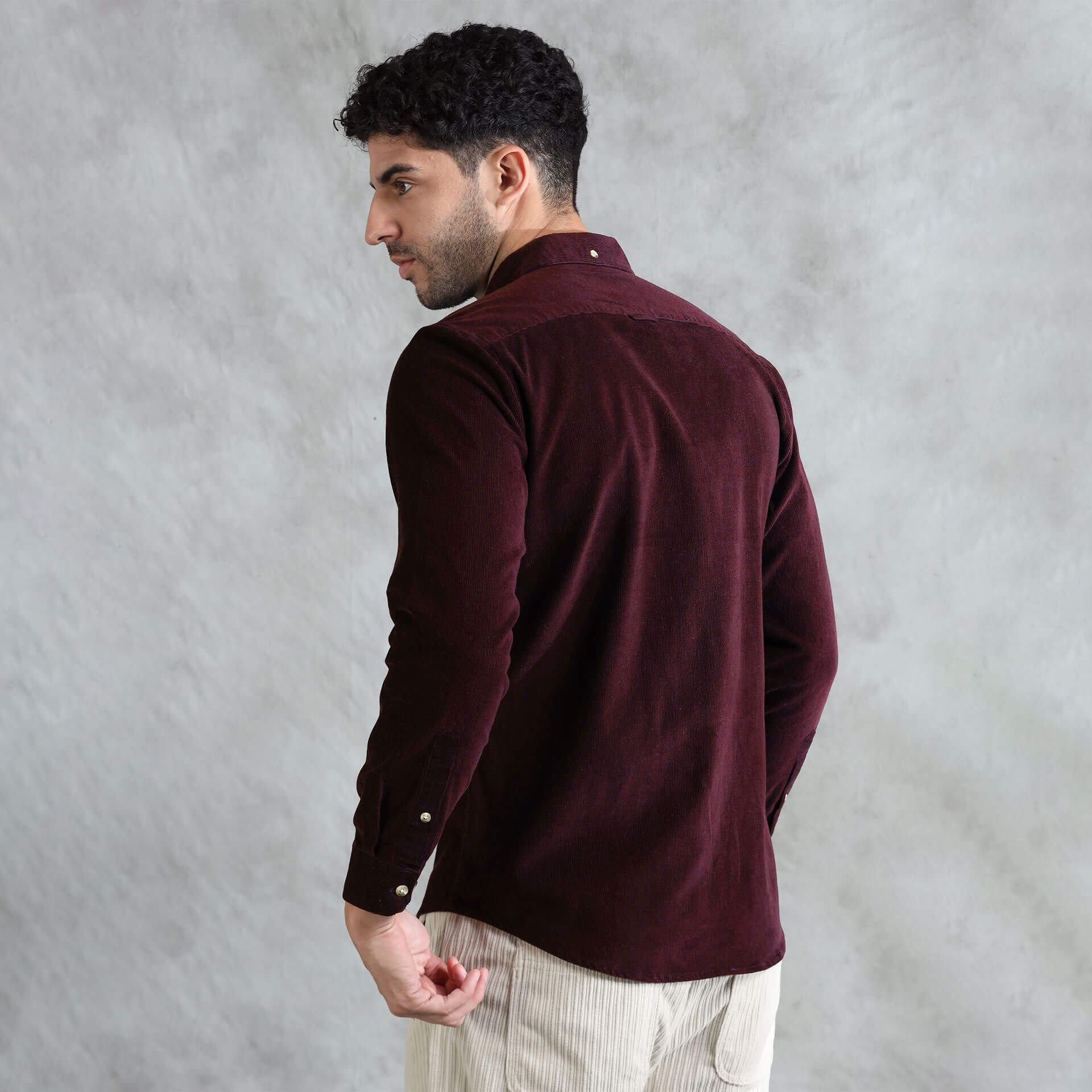 Cruise Corduroy Shirt In Wineberry Full Sleeve Corduroy Shirt in Wineberry Color by TFC