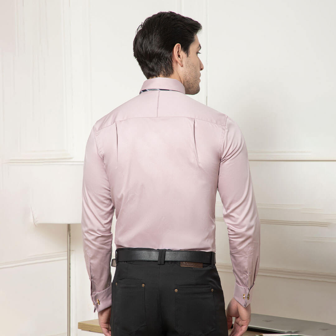 French Cuff Giza Cotton Shirt in Dusty Rose French Cuff Giza Cotton Shirt in Dusty Rose