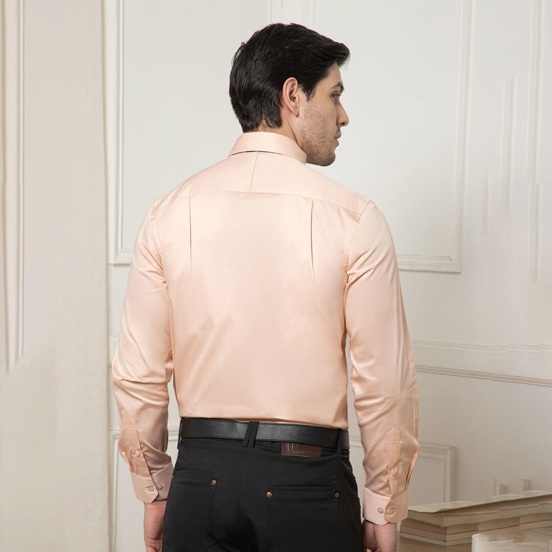Cambridge Giza Cotton Shirt In Peach Fuzz Cambridge Giza Cotton Shirt In Peach Fuzz