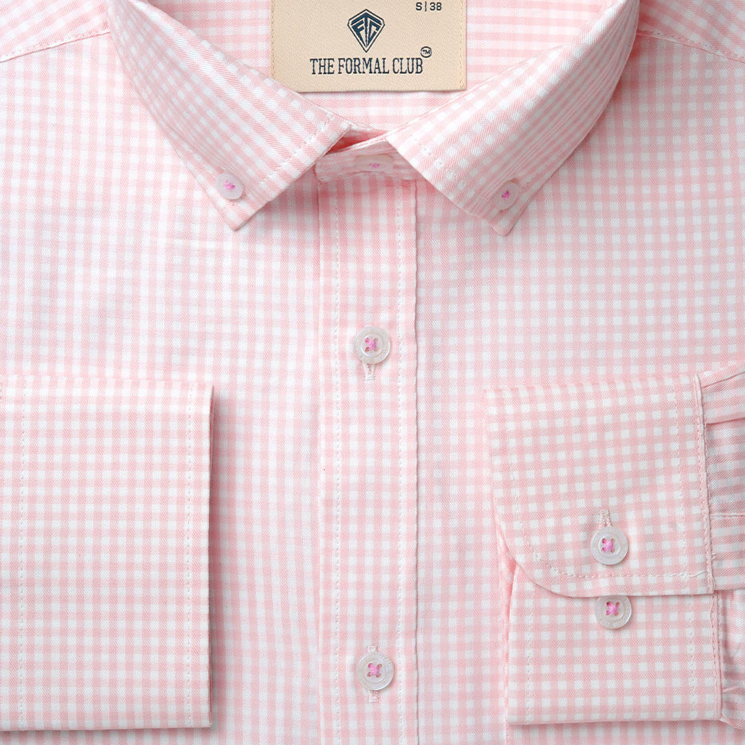 Gingham Check Shirt In Blush Pink Gingham Check Shirt In Blush Pink