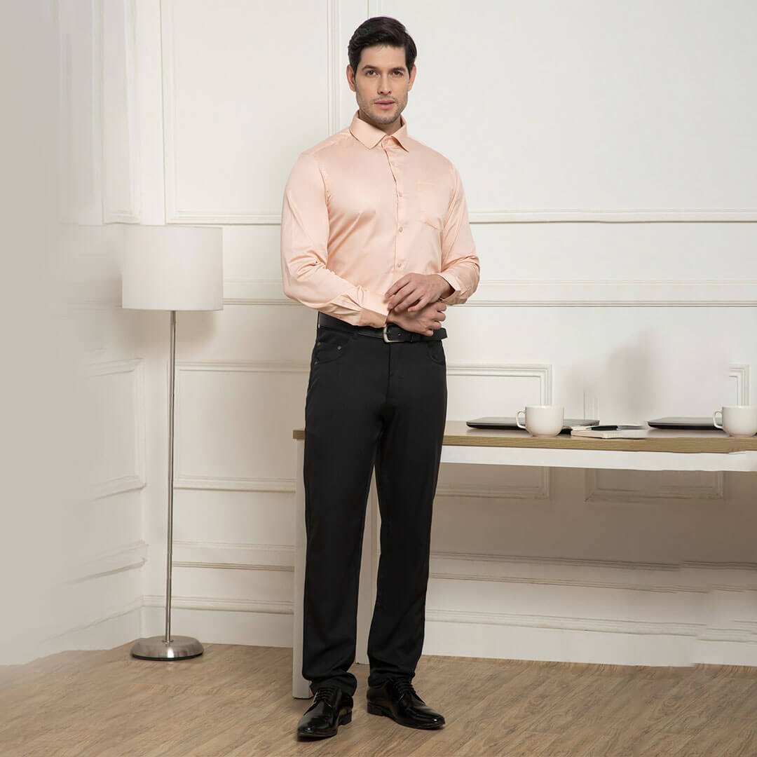 Cambridge Giza Cotton Shirt In Peach Fuzz Cambridge Giza Cotton Shirt In Peach Fuzz