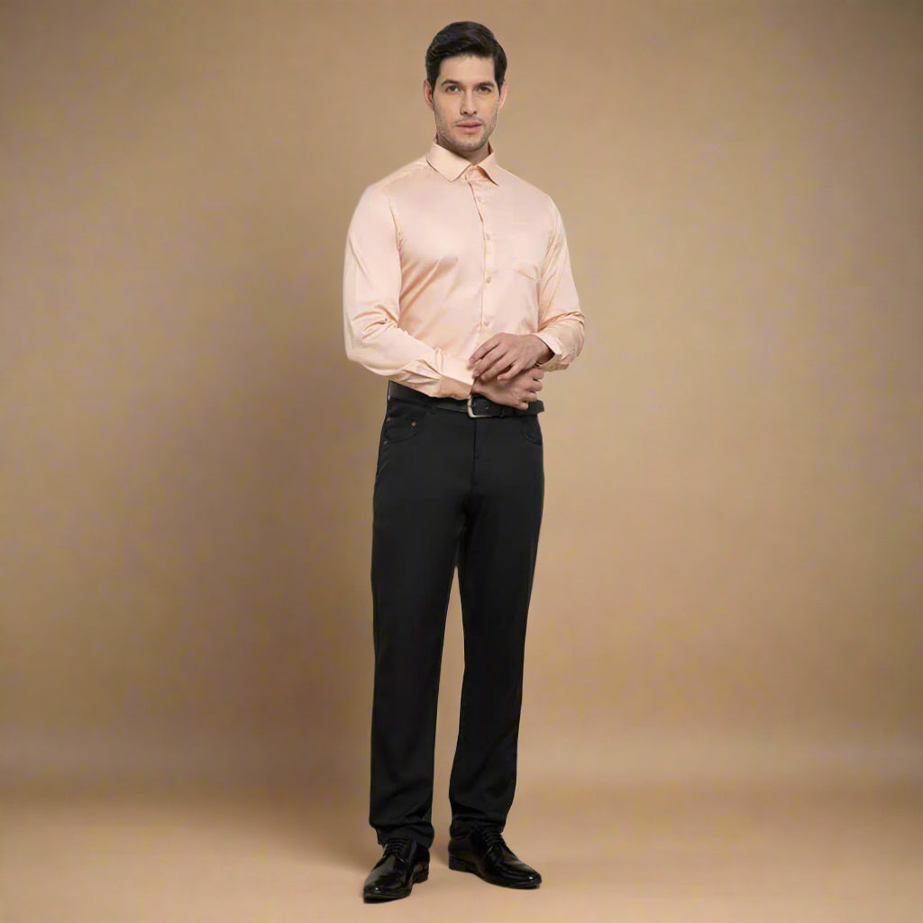 Cambridge Giza Cotton Shirt In Peach Fuzz Peach Fuzz Shirt for Special Occasion by TFC