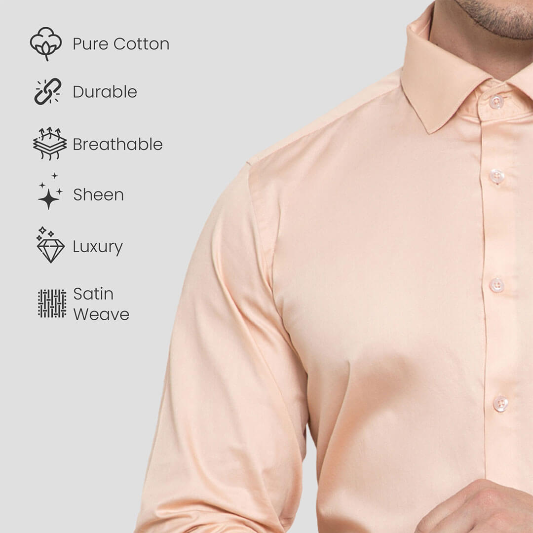 Cambridge Giza Cotton Shirt In Peach Fuzz Soft Cotton Shirt in Peach Fuzz by TFC