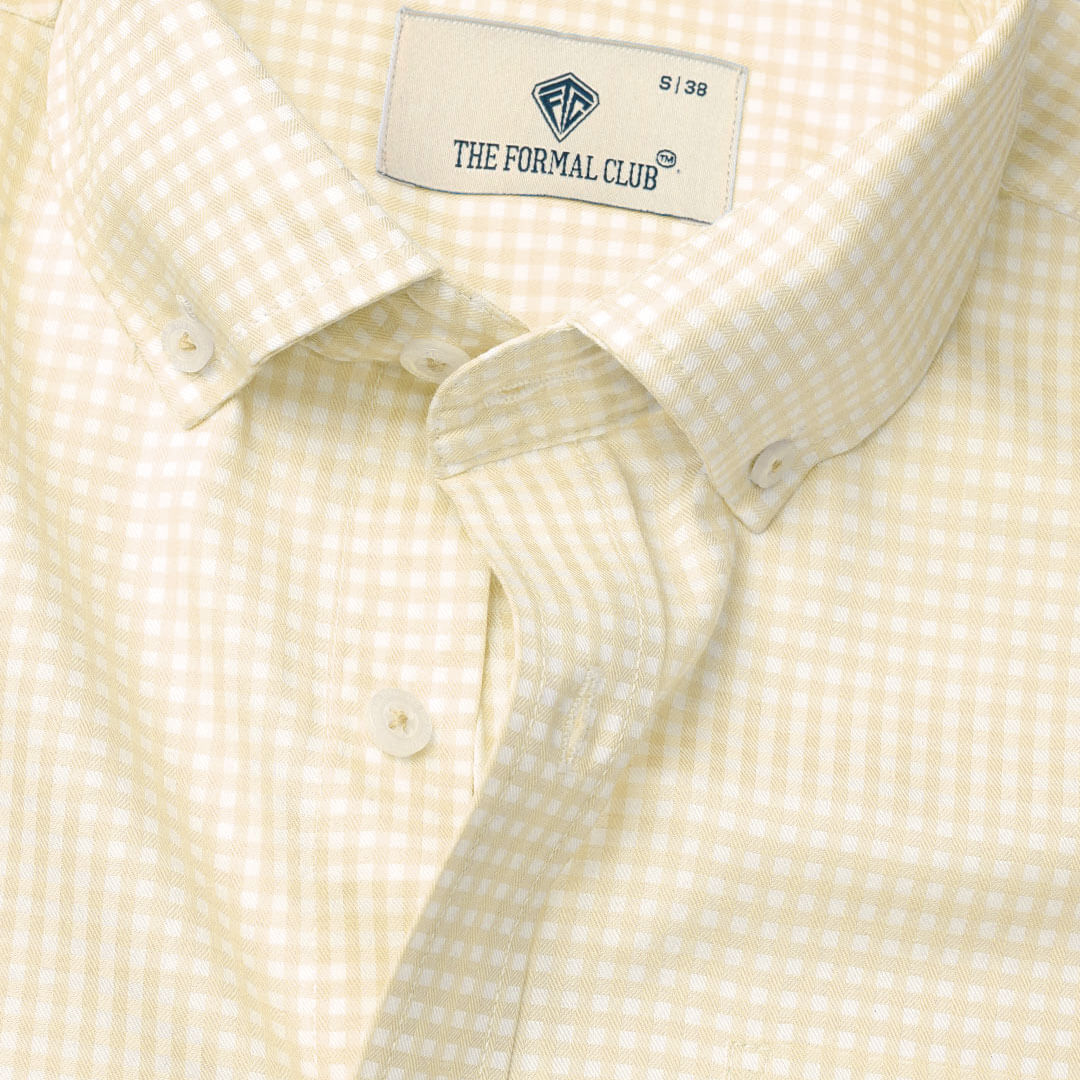Gingham Check Shirt In Ochre Gingham Check Shirt In Ochre
