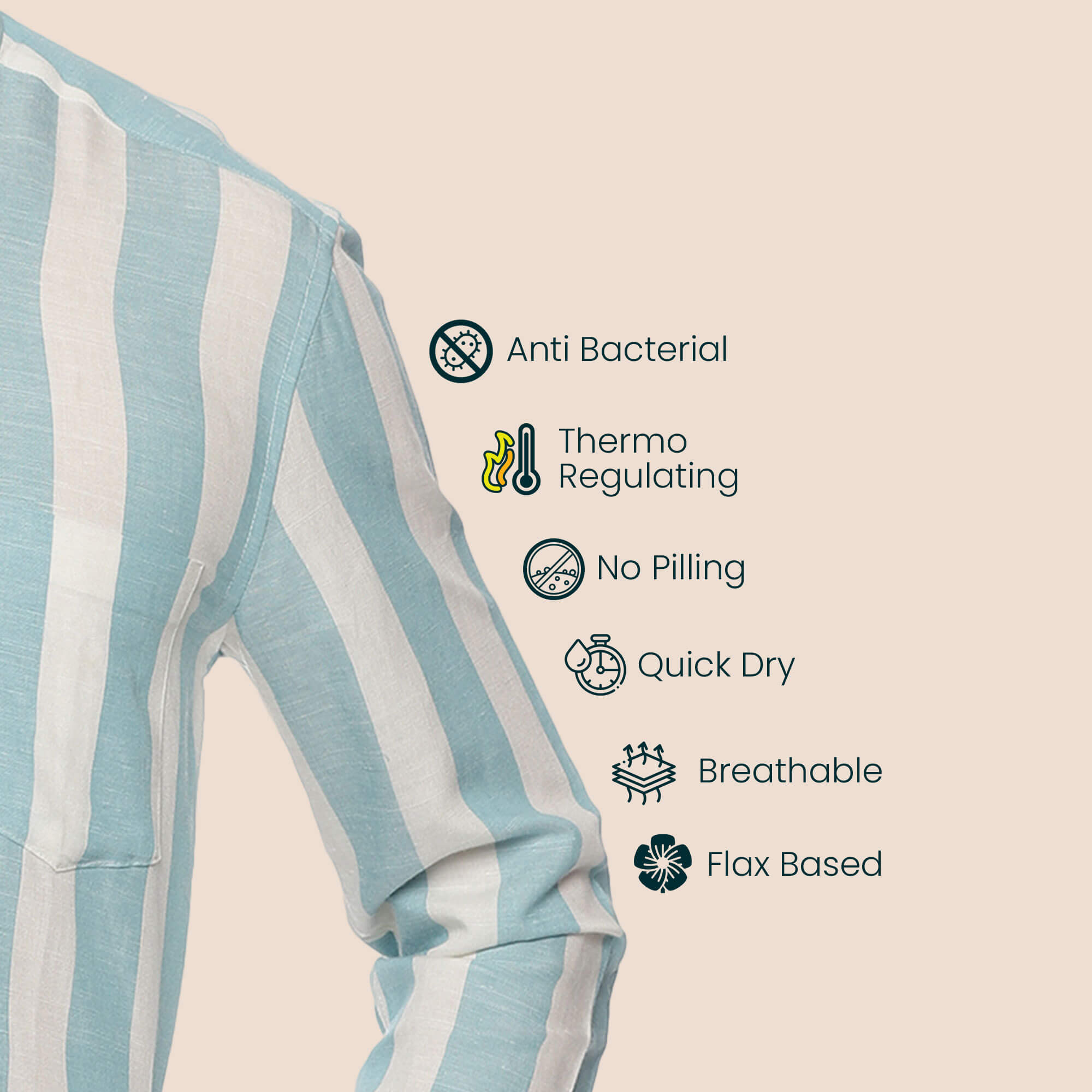 Luna Linen Stripes Shirt In Blue & White Blue and White Striped Linen Shirt buy TFC