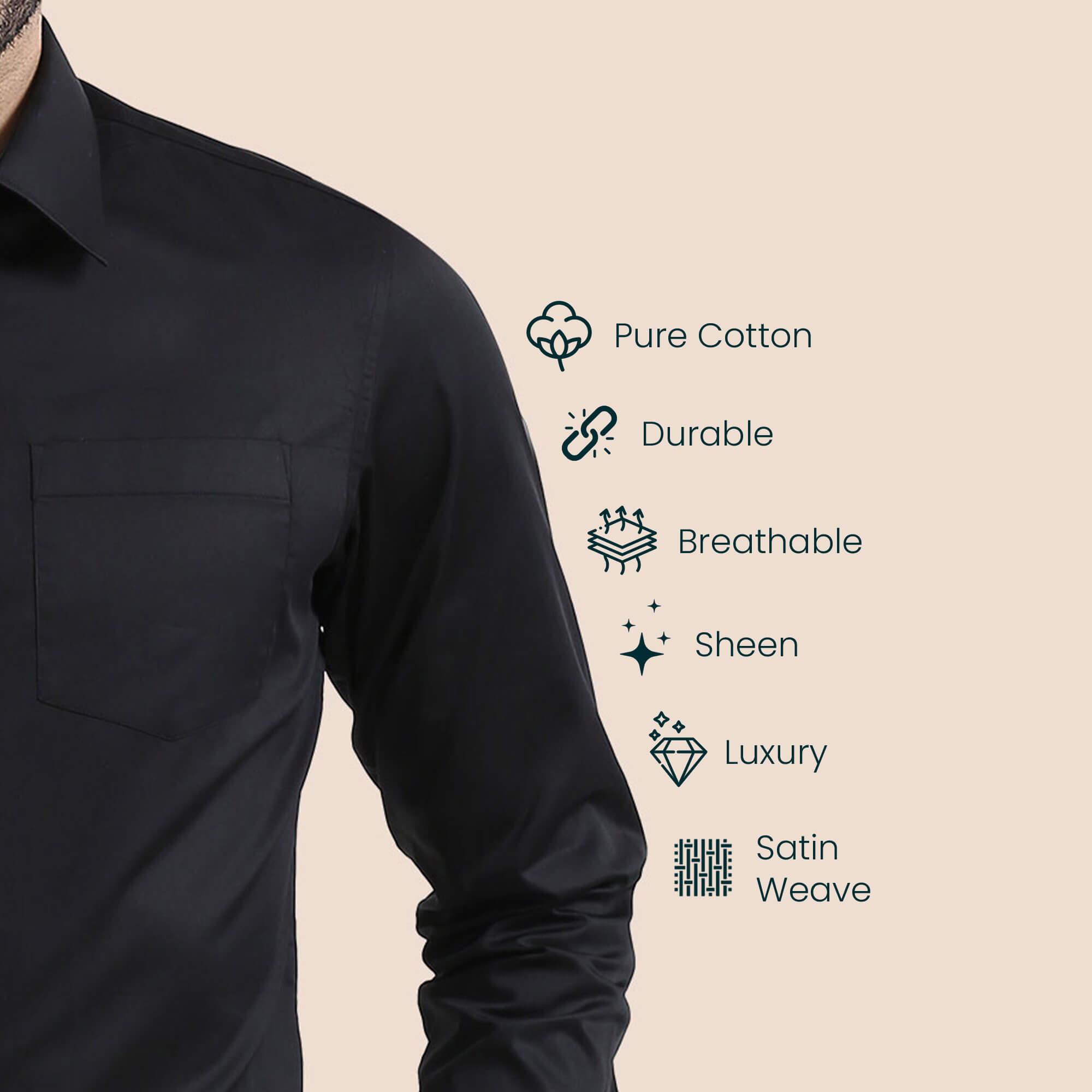 Cambridge Giza Cotton Shirt In Raven Cambridge Formal Shirt by TFC