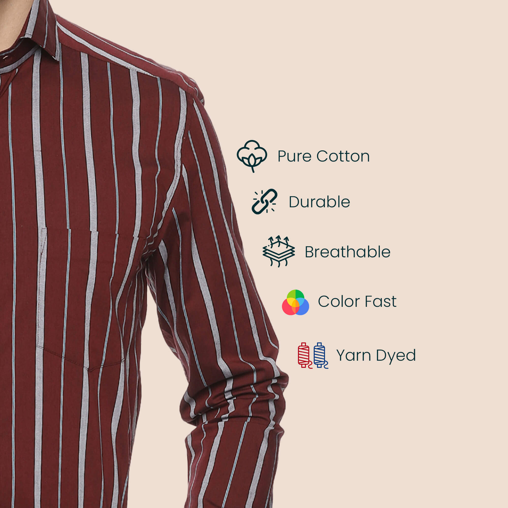 Firebird Stripes Shirt In Maroon Buy Maroon Shirt For Men By TFC