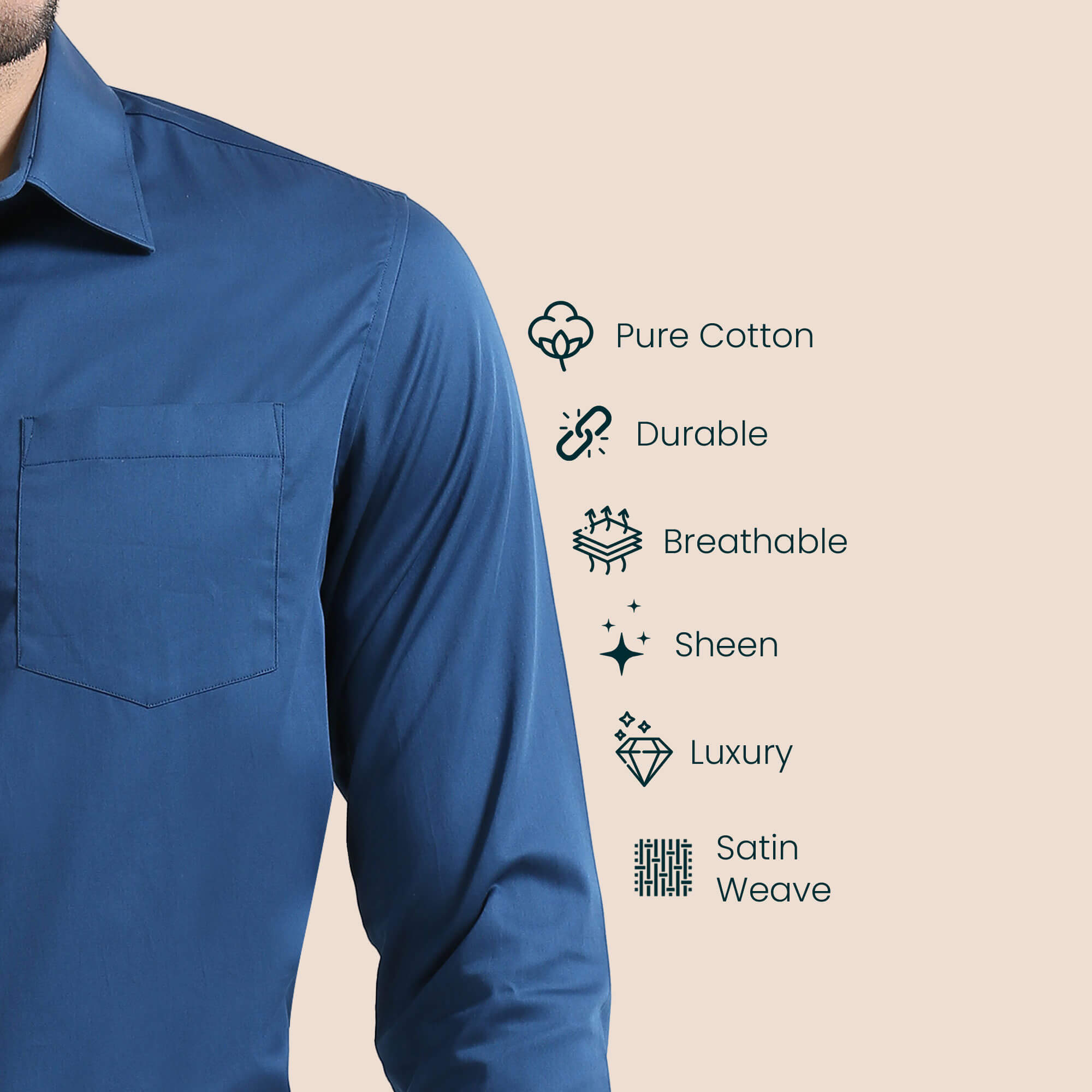 Cambridge Giza Cotton Shirt In Slate Blue Cambridge formal shirt in blue by TFC