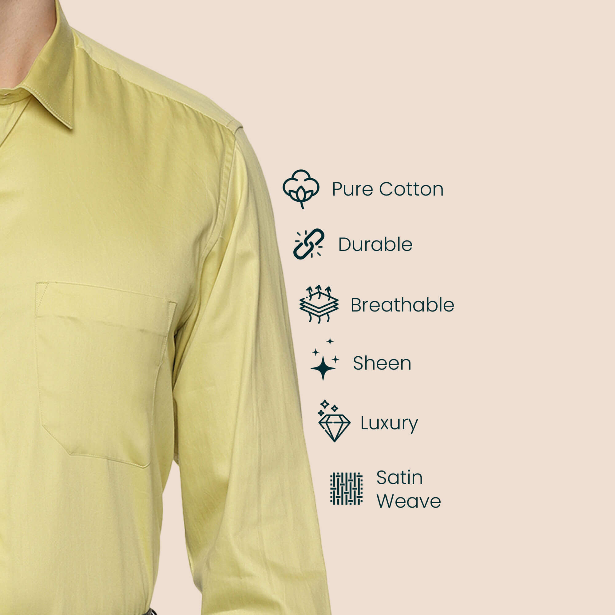 Swiss Finish Giza Cotton Shirt In Lemon Green Swiss Finish Formal Shirt in Lemon Green For Men By TFC