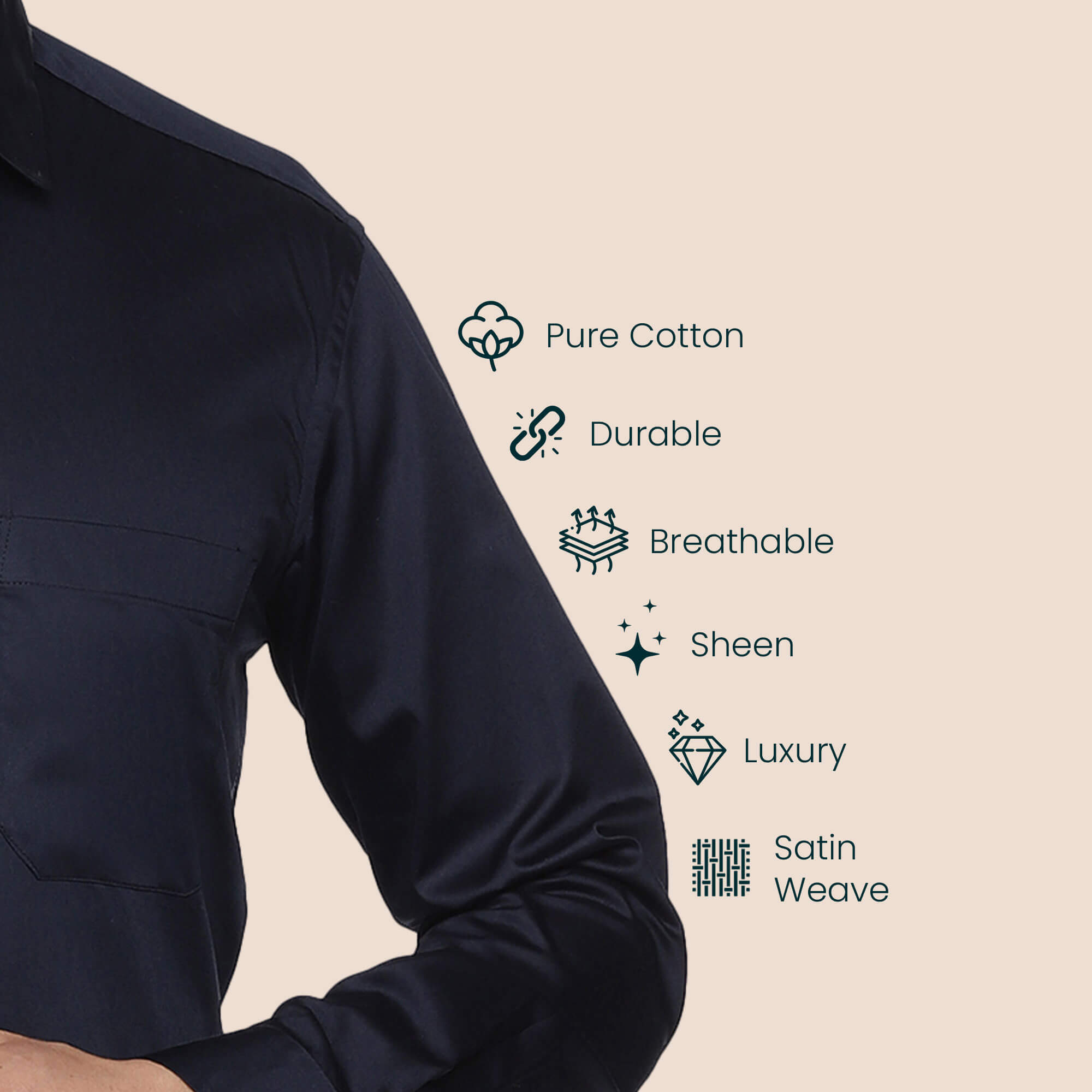 Swiss Finish Giza Cotton Shirt In Navy Blue Swiss Finish Giza Cotton Shirt In Navy Blue
