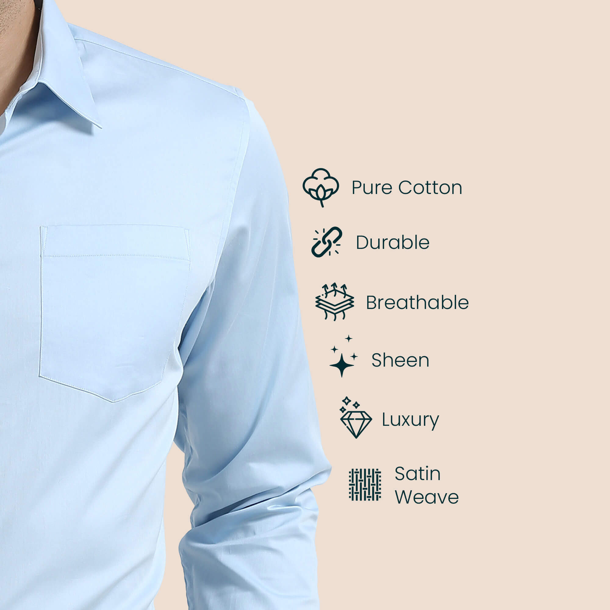 Cambridge Giza Cotton Shirt In Ice Blue Giza cotton shirt in ice blue by TFC