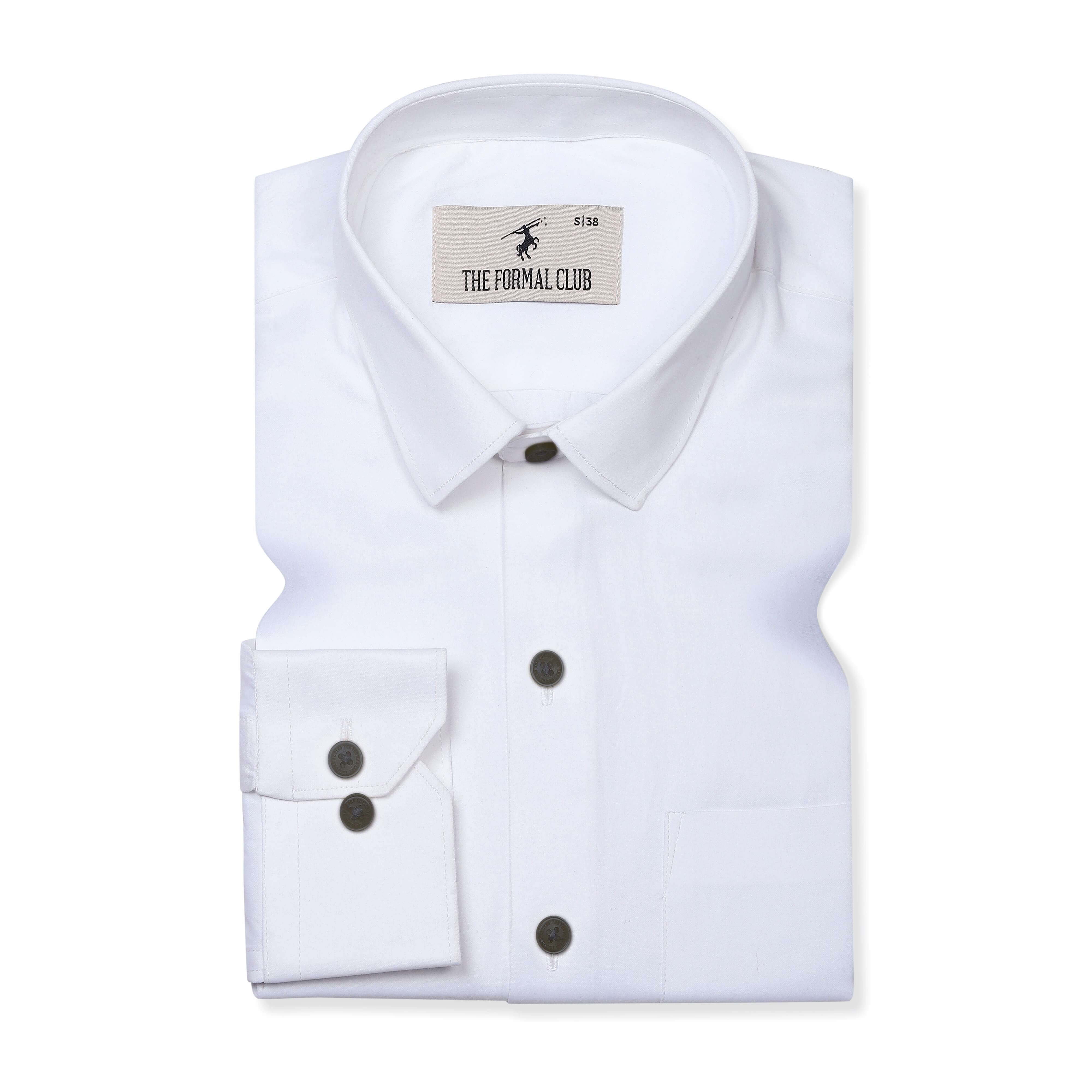 Sura Classic Full Sleeves Solid Shirt in White White solid shirt for men full sleeves By TFC