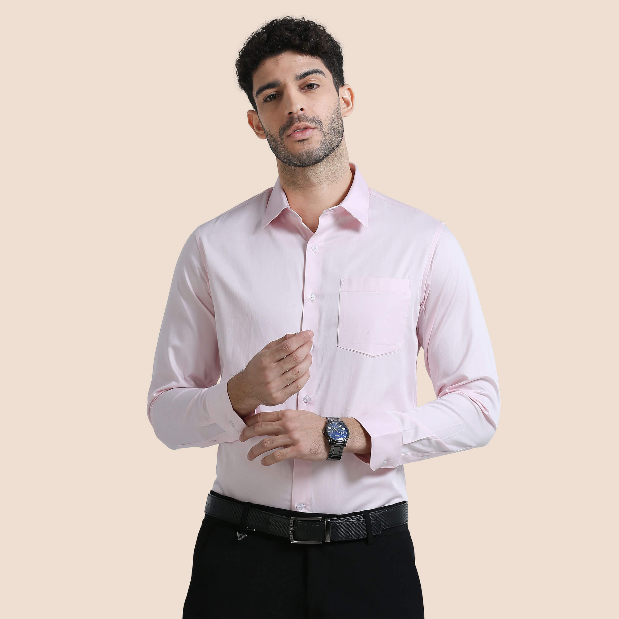 Cambridge Giza Cotton Shirt In Powder Pink Powder pink Giza Cotton Shirt for Men by TFC