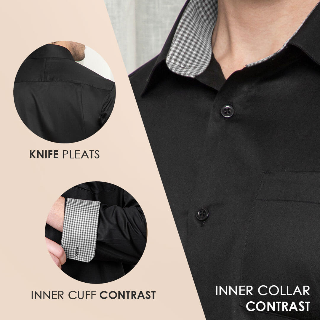 Vintage Black Shirt with Houndstooth Vintage Black Shirt with Houndstooth