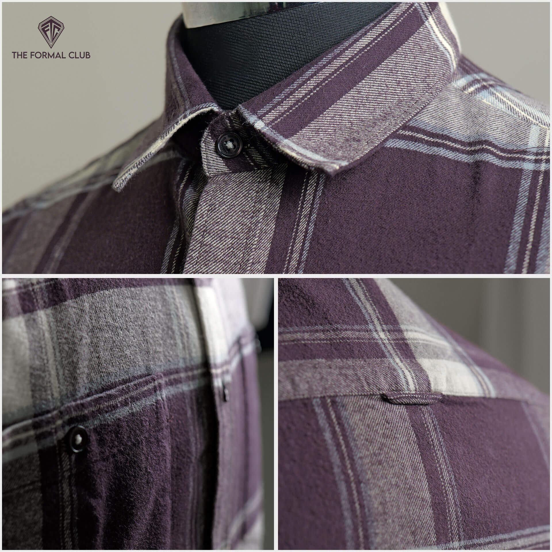 Lumber Flannel Check Shirt In Mocha Men’s mocha plaid shirt by TFC