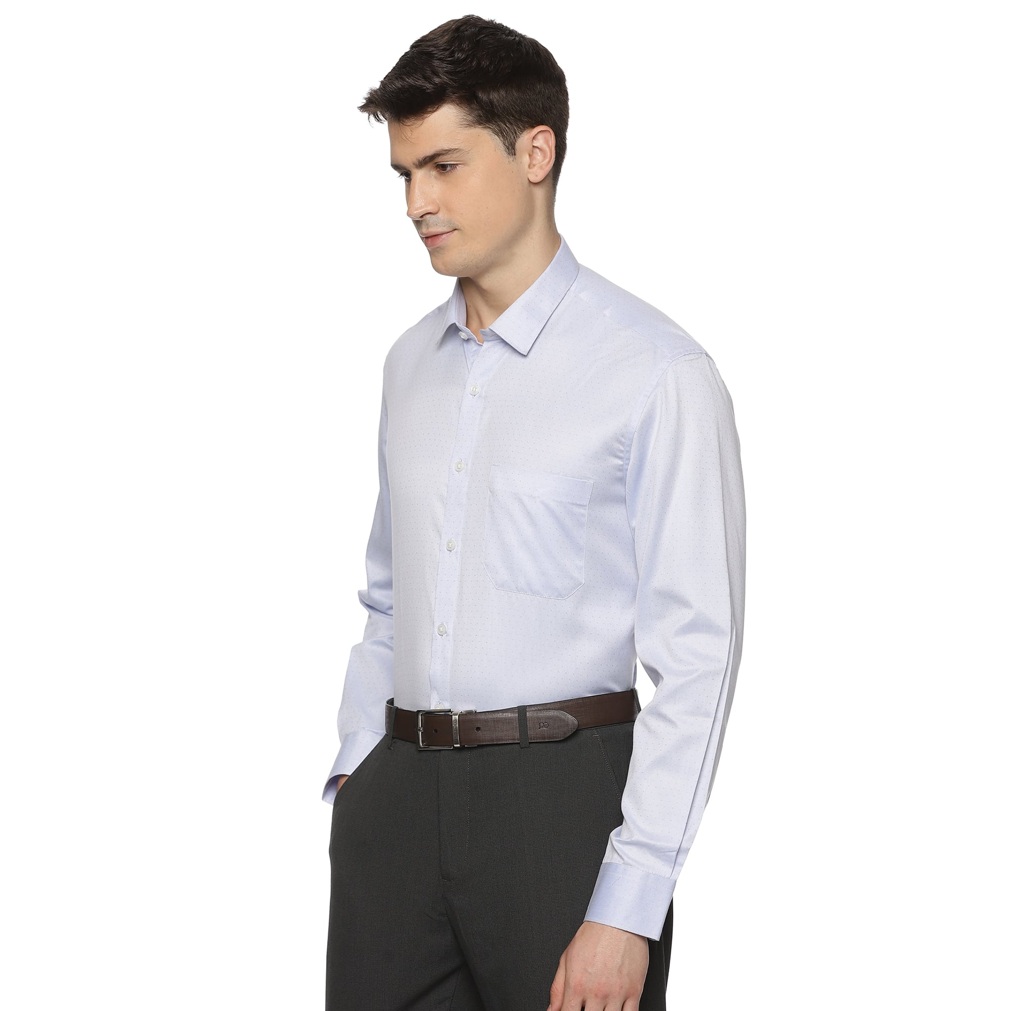 Donald Dobby Textured Shirt in Blue - The Formal Club