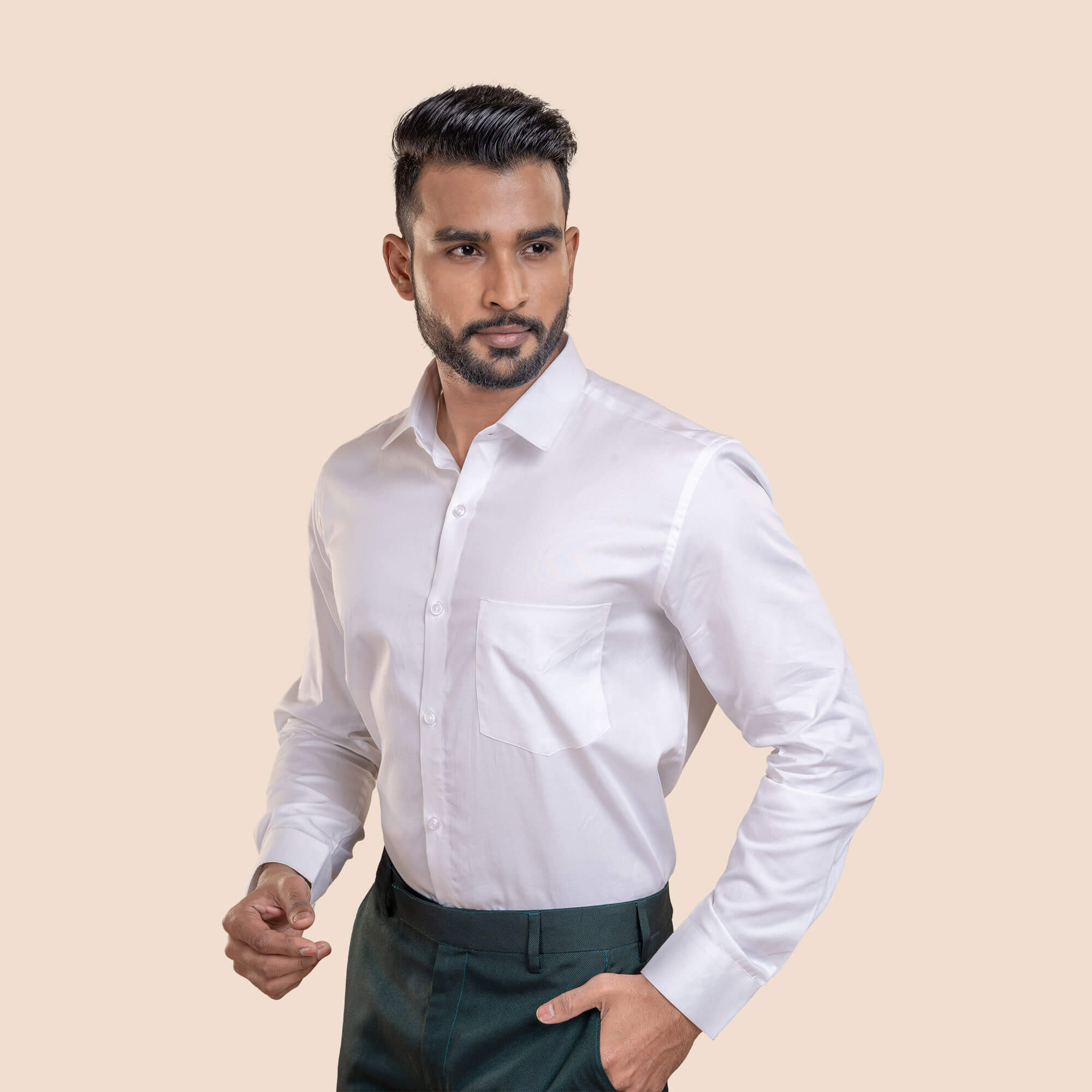 Swiss Finish Giza Cotton Shirt In White Premium White Formal Cotton Shirt For Men By TFC