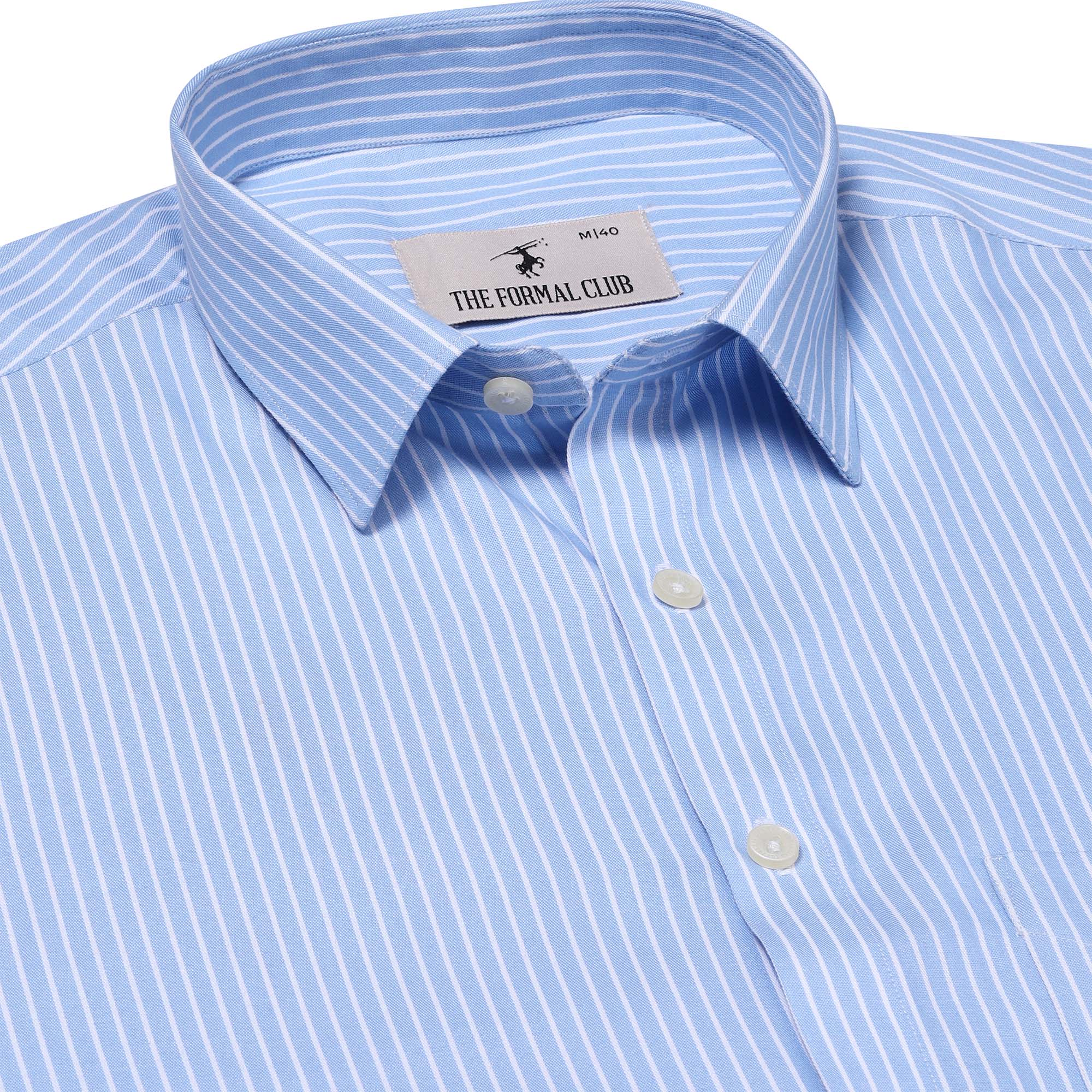 Skyline Stripe Shirt in Light Blue Smart Fit Skyline Stripe Shirt in Light Blue - The Formal Club