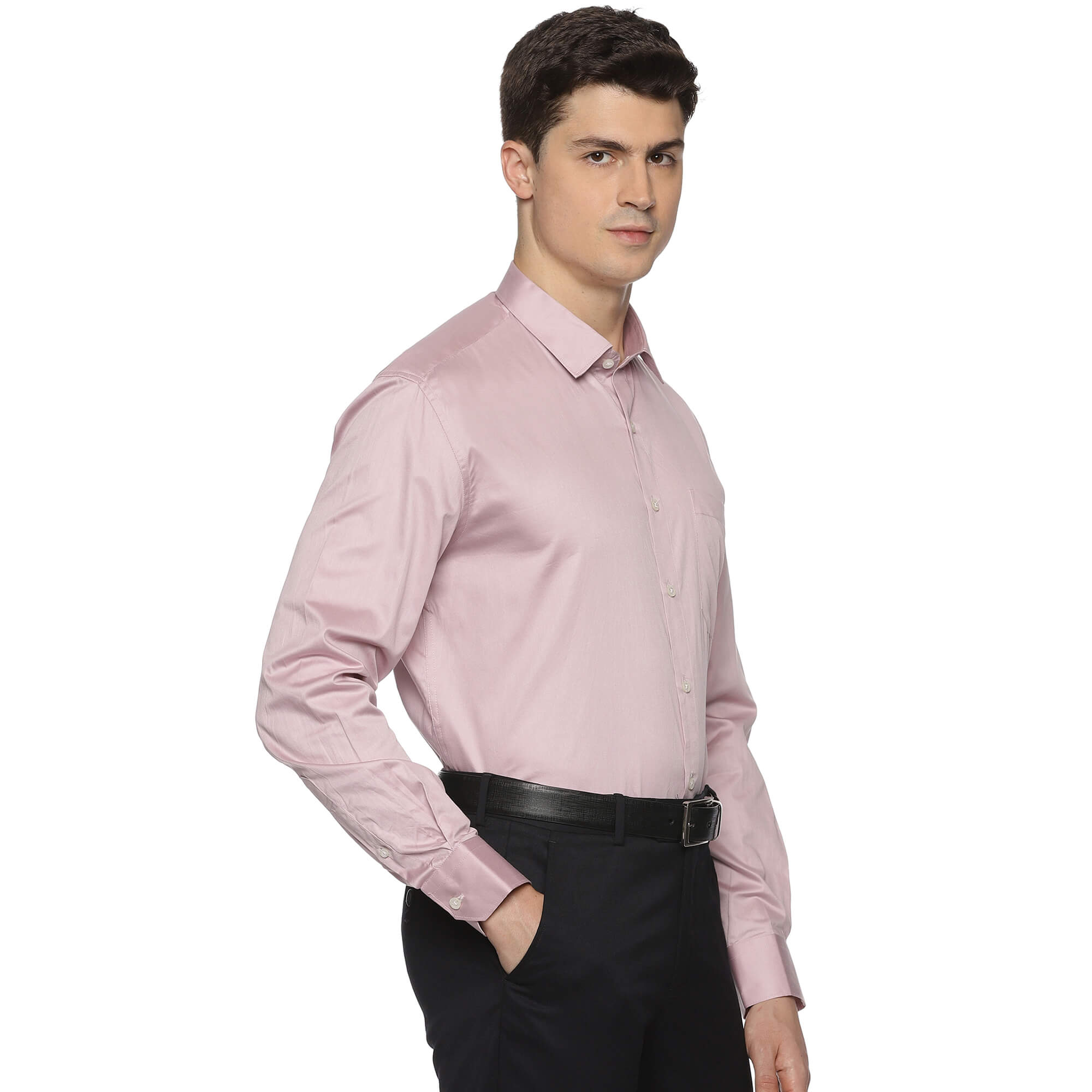 Swiss Finish Giza Cotton Shirt In Mauve Swiss Finish Giza Cotton Shirt In Mauve - The Formal Club