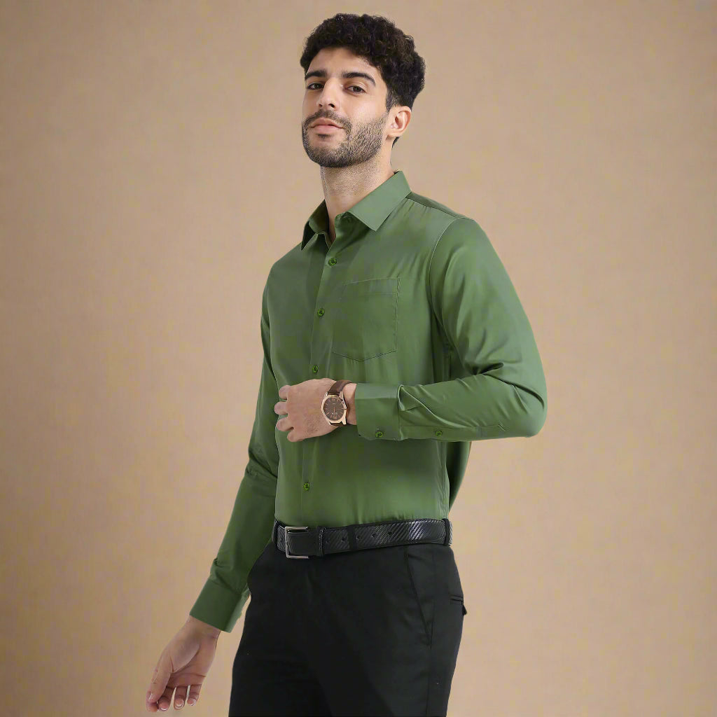 Dark Green Formal Shirts for Men