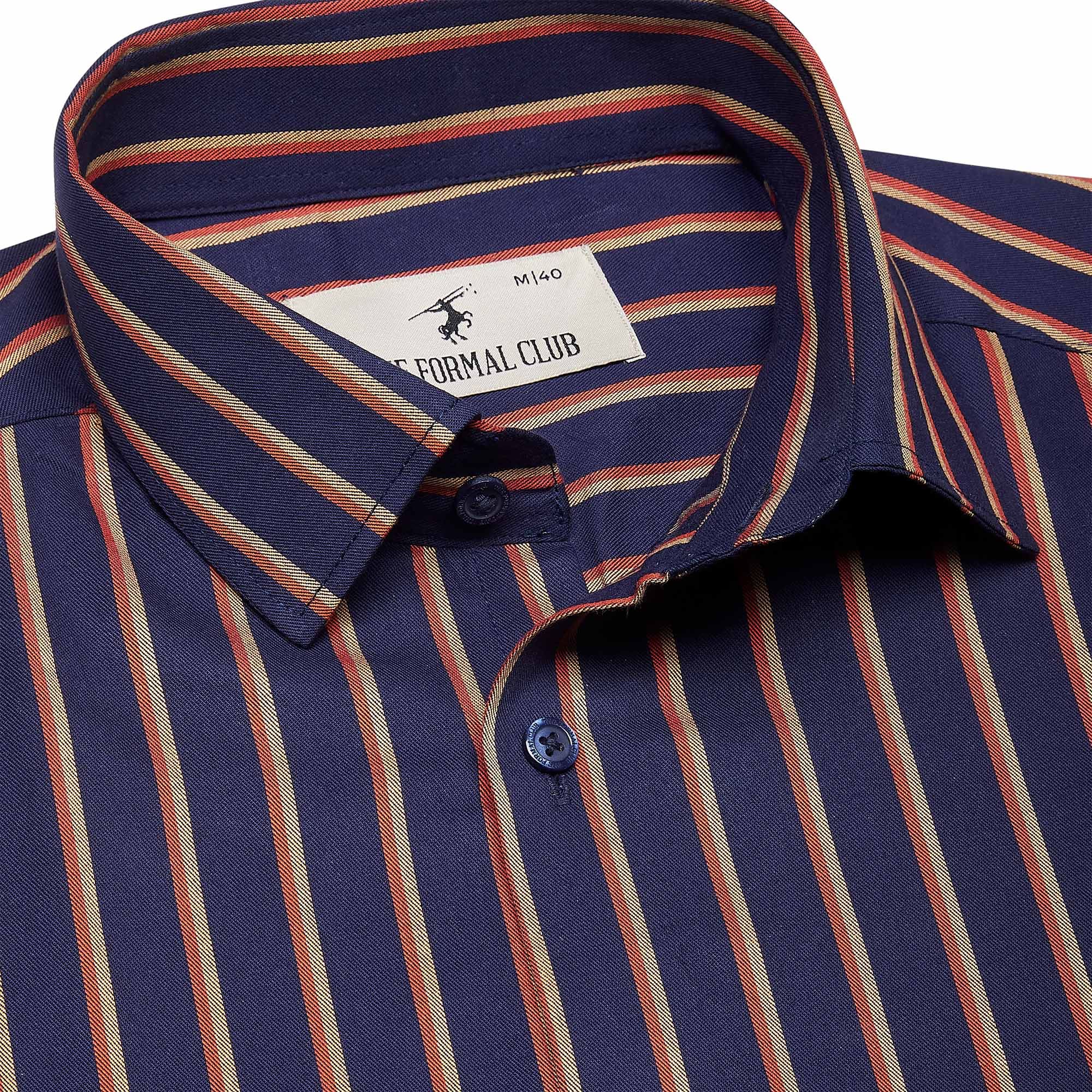 Prestige Stripe Shirt In Navy Blue Prestige Stripe Shirt In Navy Blue - The Formal Club