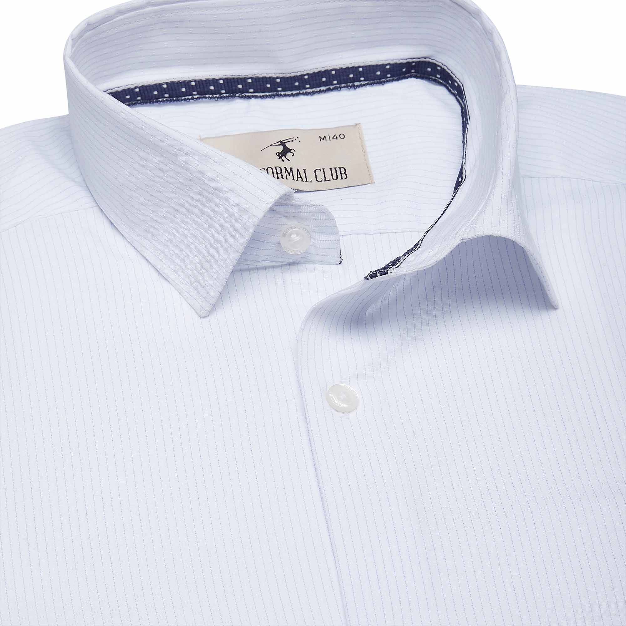 Blissful Cotton Stripe Shirt In White Blissful Cotton Stripe Shirt In White - The Formal Club