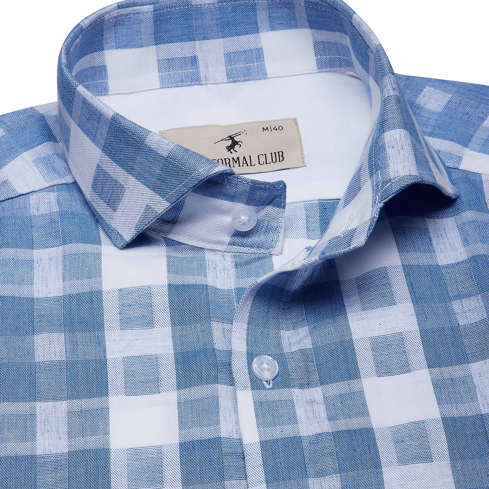 Blissful Blue & White Check Shirt Blissful Blue & White Check Shirt - The Formal Club
