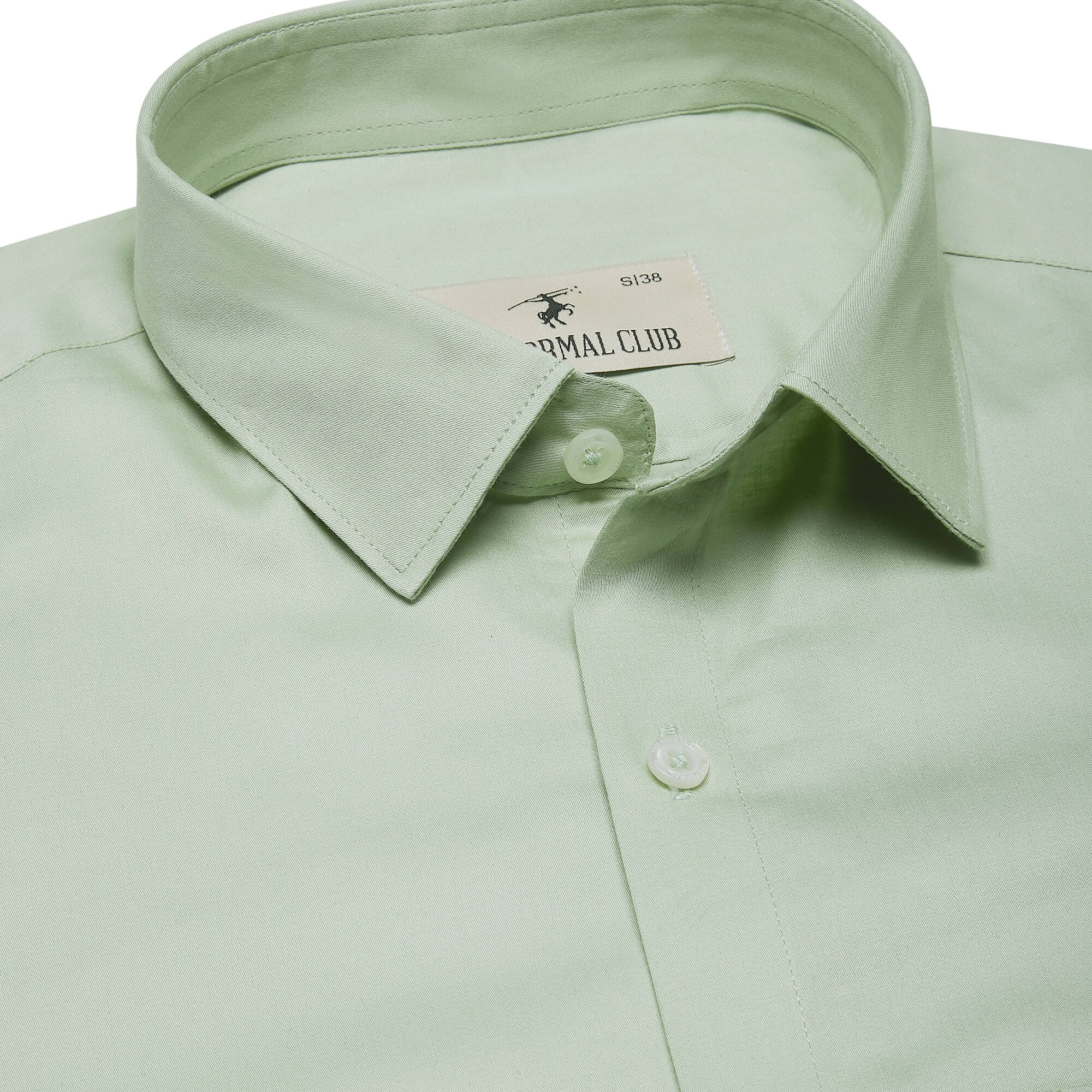 Swiss Finish Giza Cotton Shirt In Light Green Swiss Finish Giza Cotton Shirt In Light Green - The Formal Club