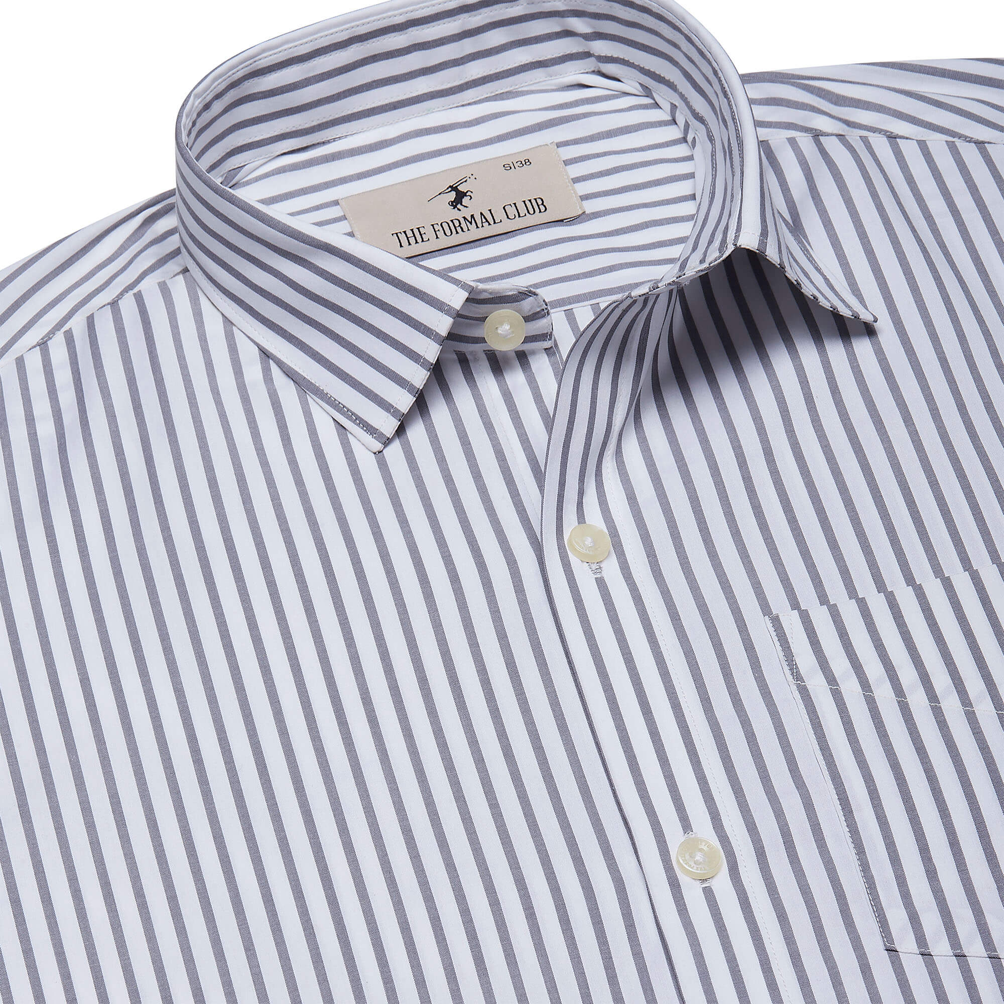 Skyline Stripe Full Sleeves Shirt In Grey Men’s Regular Fit Grey Formal Shirt By TFC