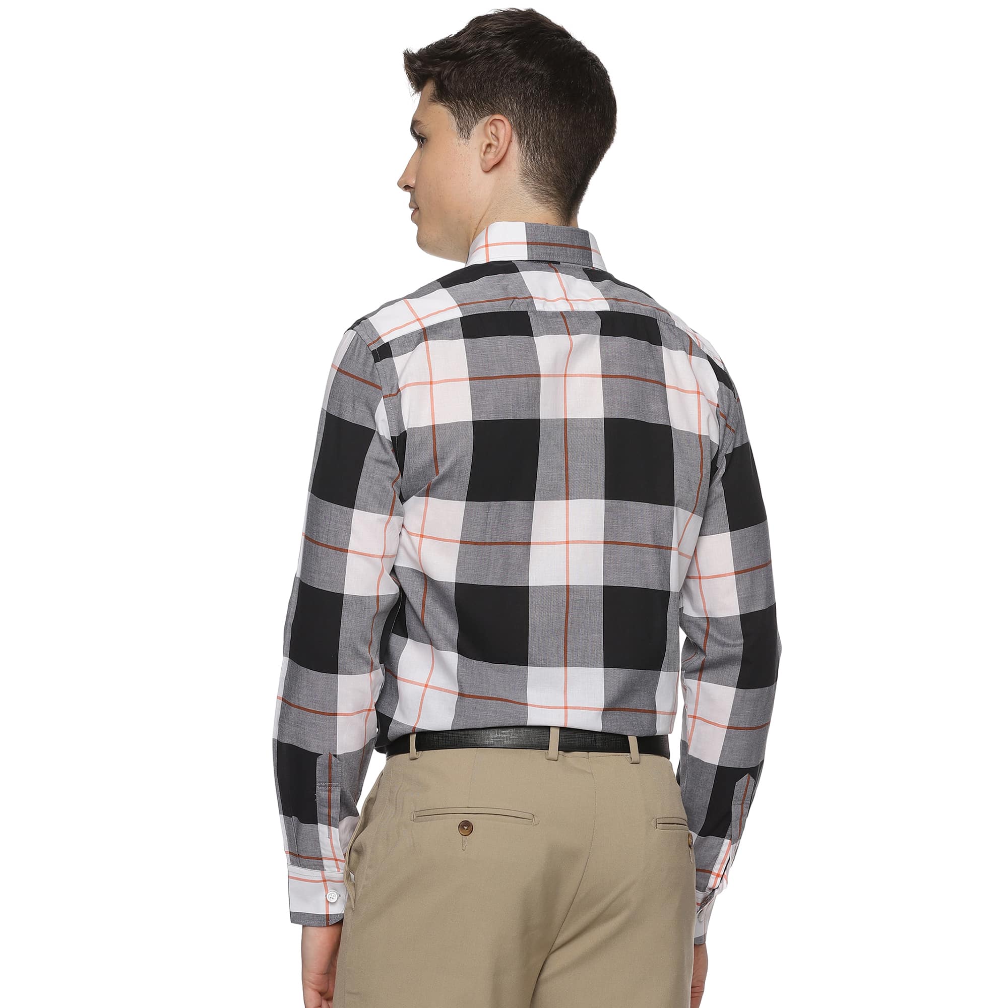 Maverick Cotton Check Shirt In White & Black Maverick Cotton Check Shirt In White & Black - The Formal Club