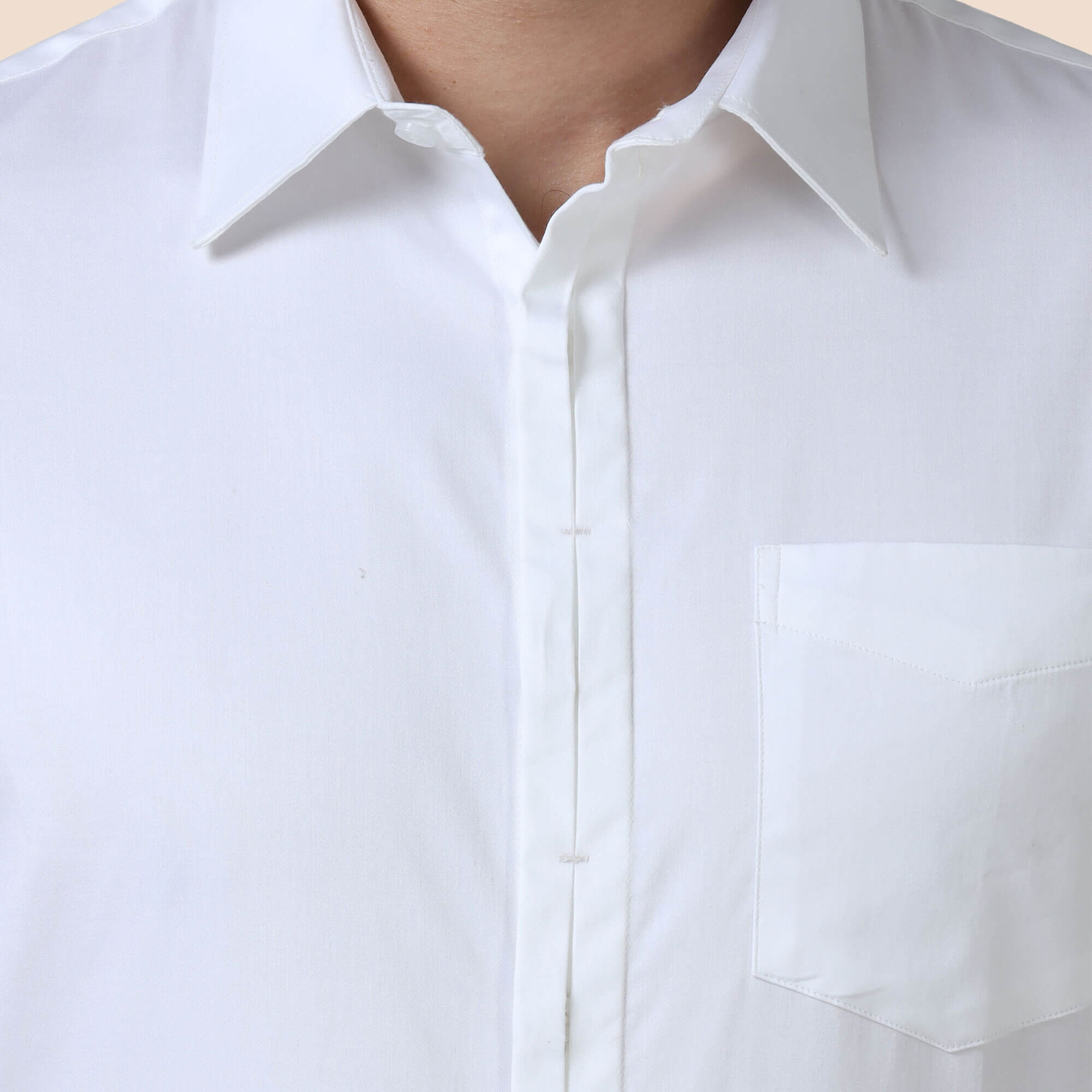 Keneth White Shirt with Signature Concealed  Placket & French Cuff Keneth premium cotton dress shirt by TFC