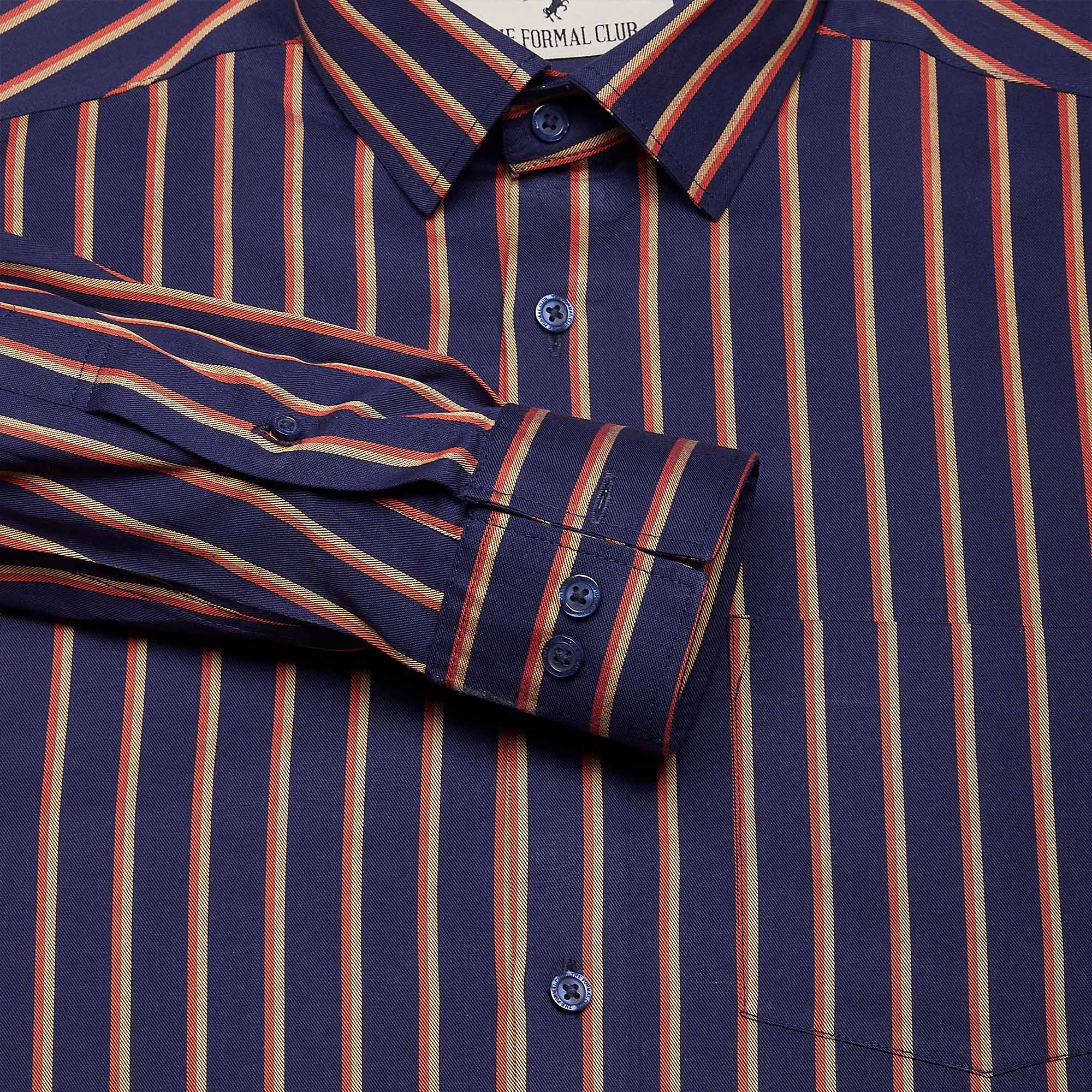 Prestige Stripe Shirt In Navy Blue Prestige Stripe Shirt In Navy Blue - The Formal Club