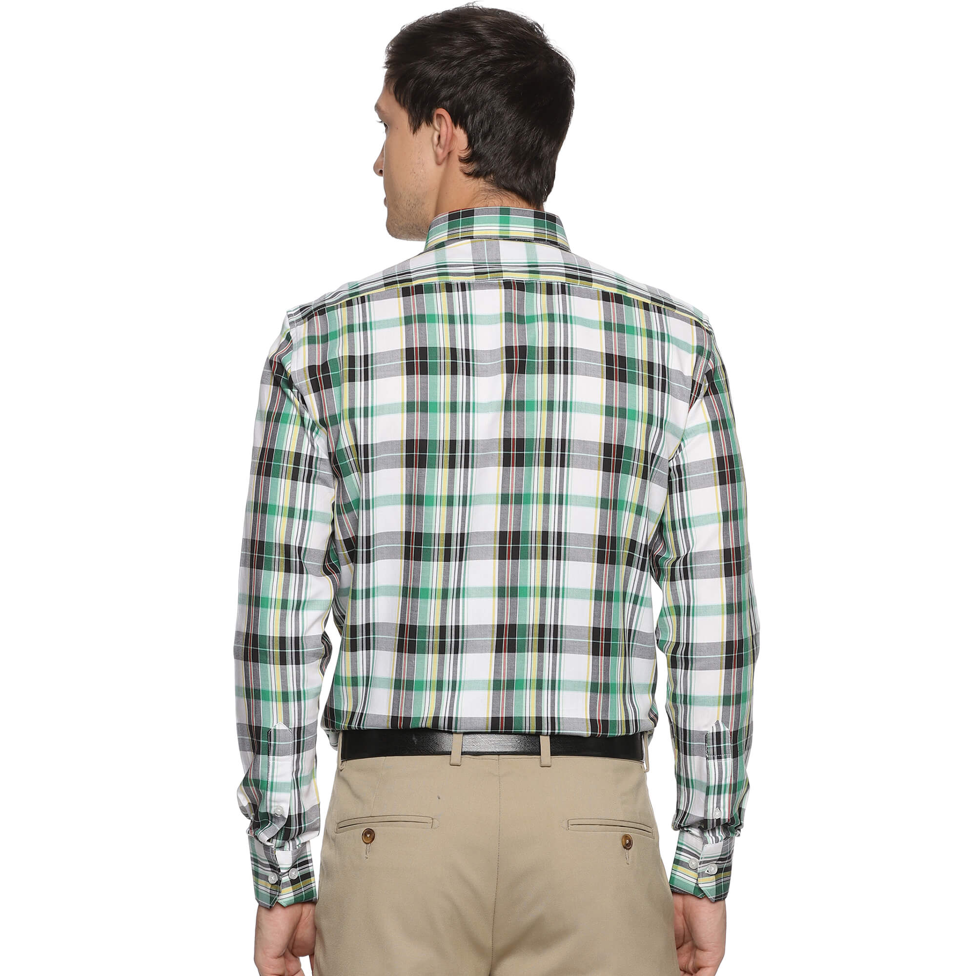 Maverick Cotton Check Shirt In Green & White Maverick Cotton Check Shirt In Green & White - The Formal Club