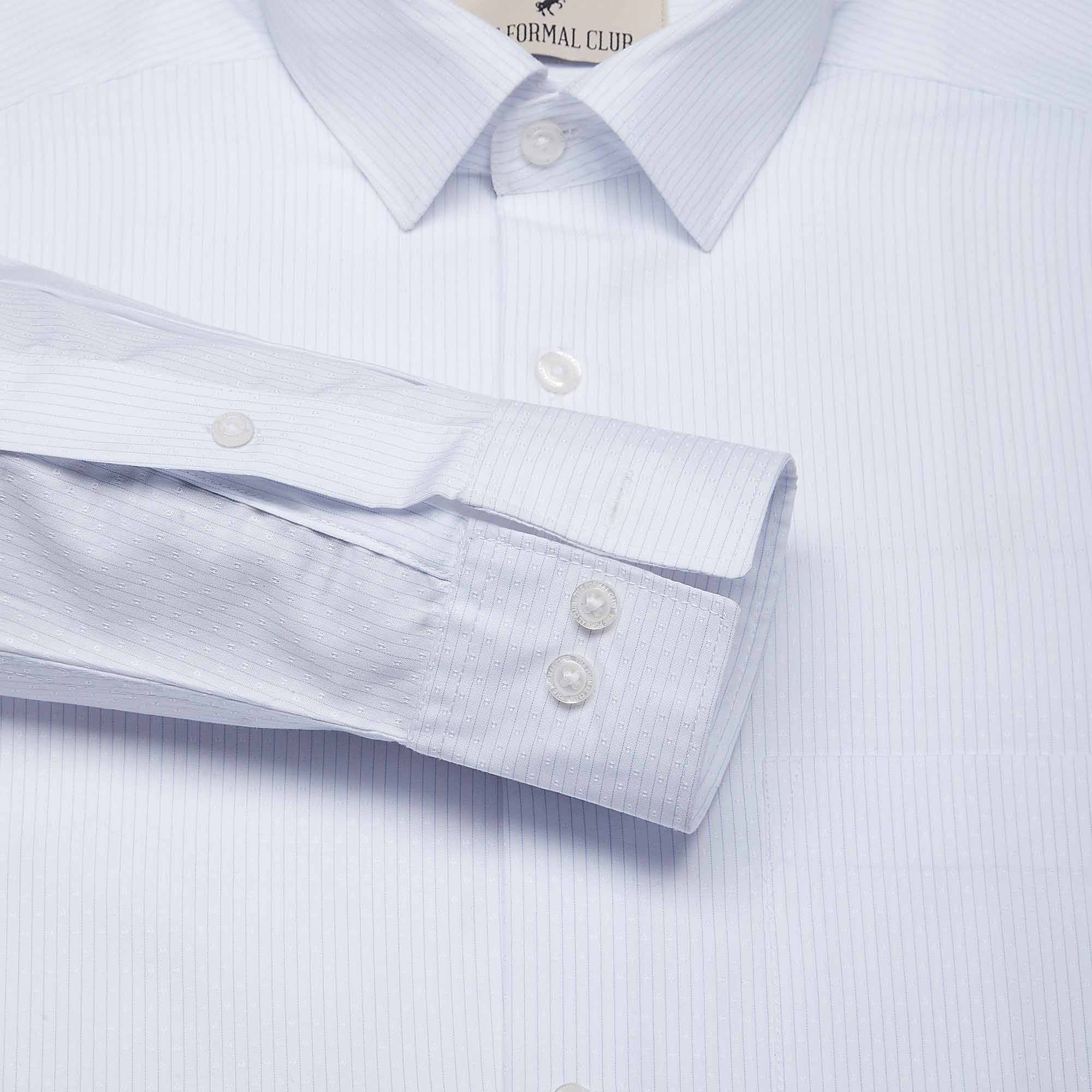 Blissful Cotton Stripe Shirt In White Blissful Cotton Stripe Shirt In White - The Formal Club