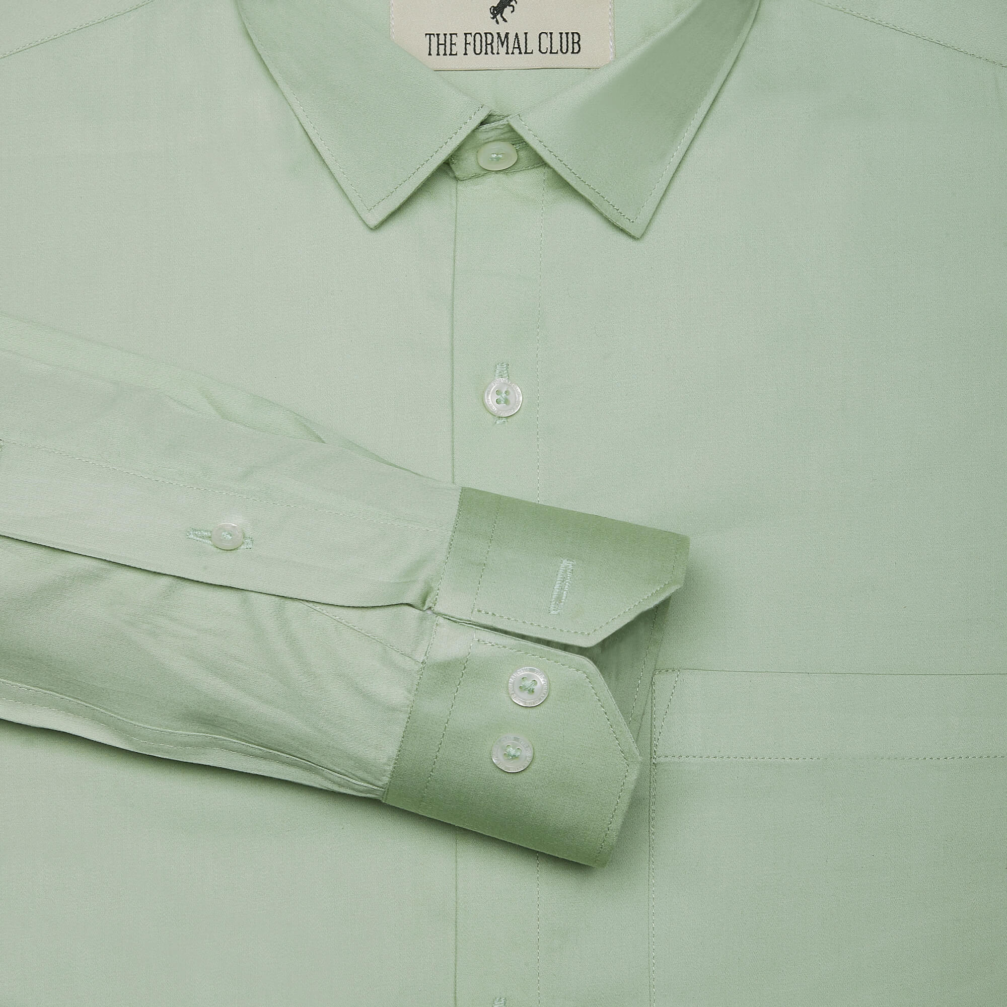 Swiss Finish Giza Cotton Shirt In Light Green Swiss Finish Giza Cotton Shirt In Light Green - The Formal Club