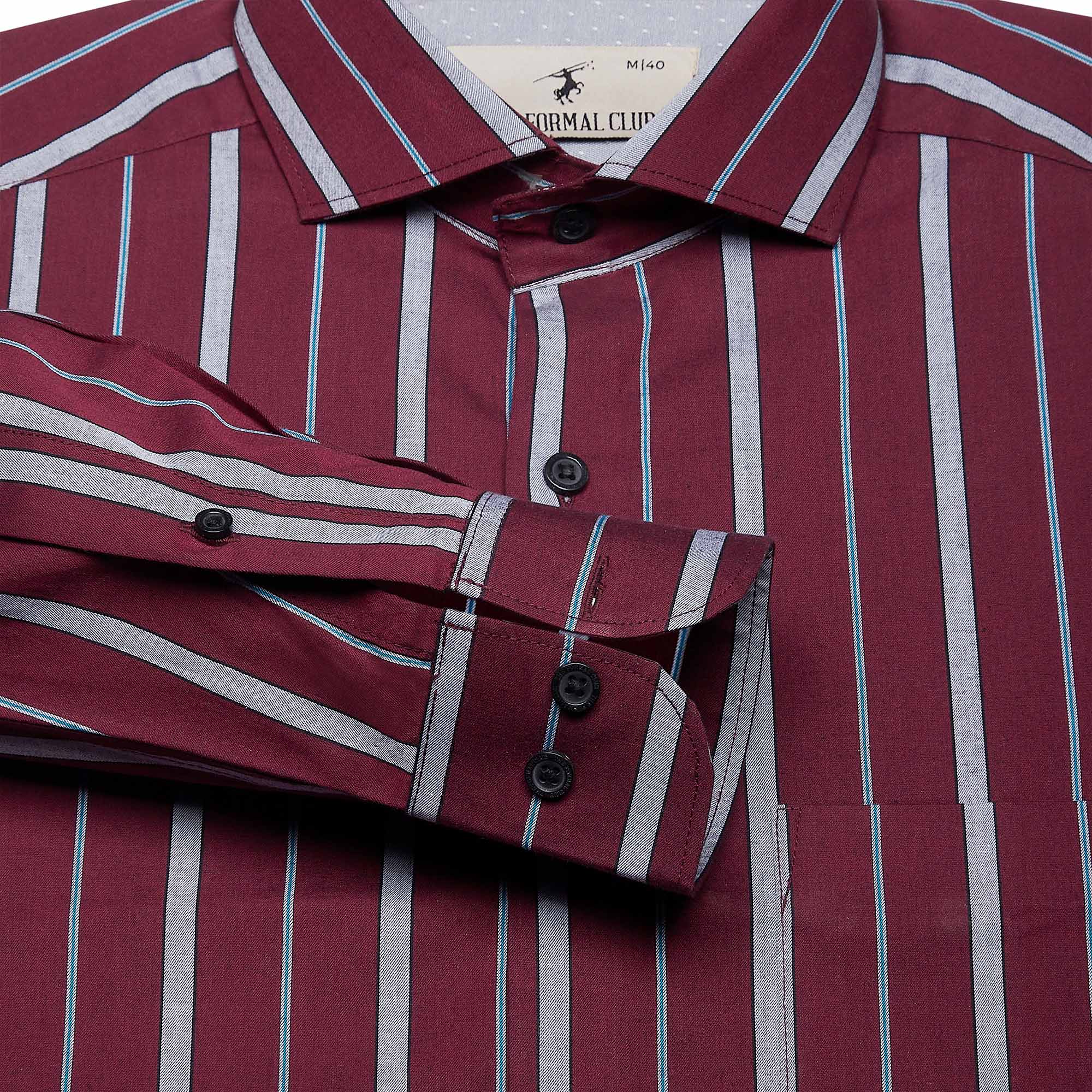 Firebird Stripes Shirt In Maroon - The Formal Club