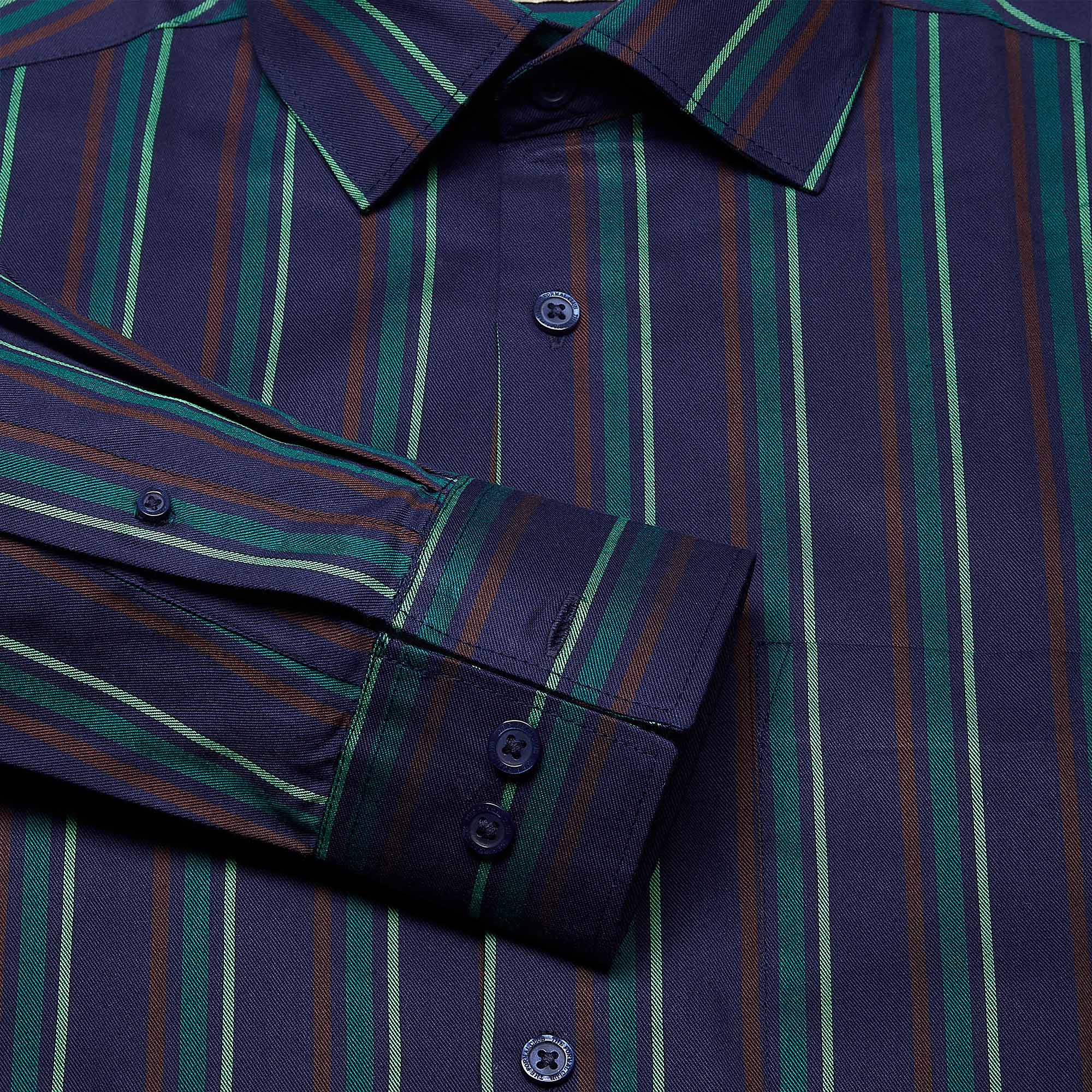 Rhythm Nautical Stripe Shirt In Navy Blue Rhythm Nautical Stripe Shirt In Navy Blue - The Formal Club